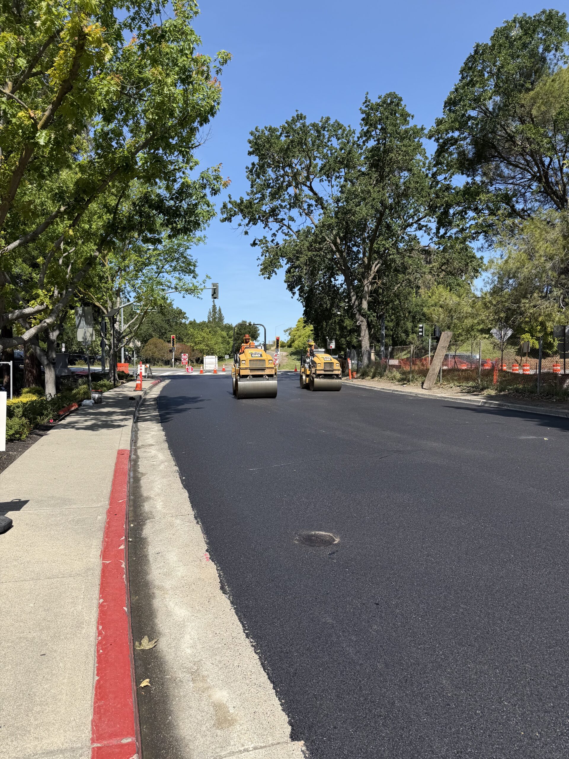Road work asphalt reconstruction