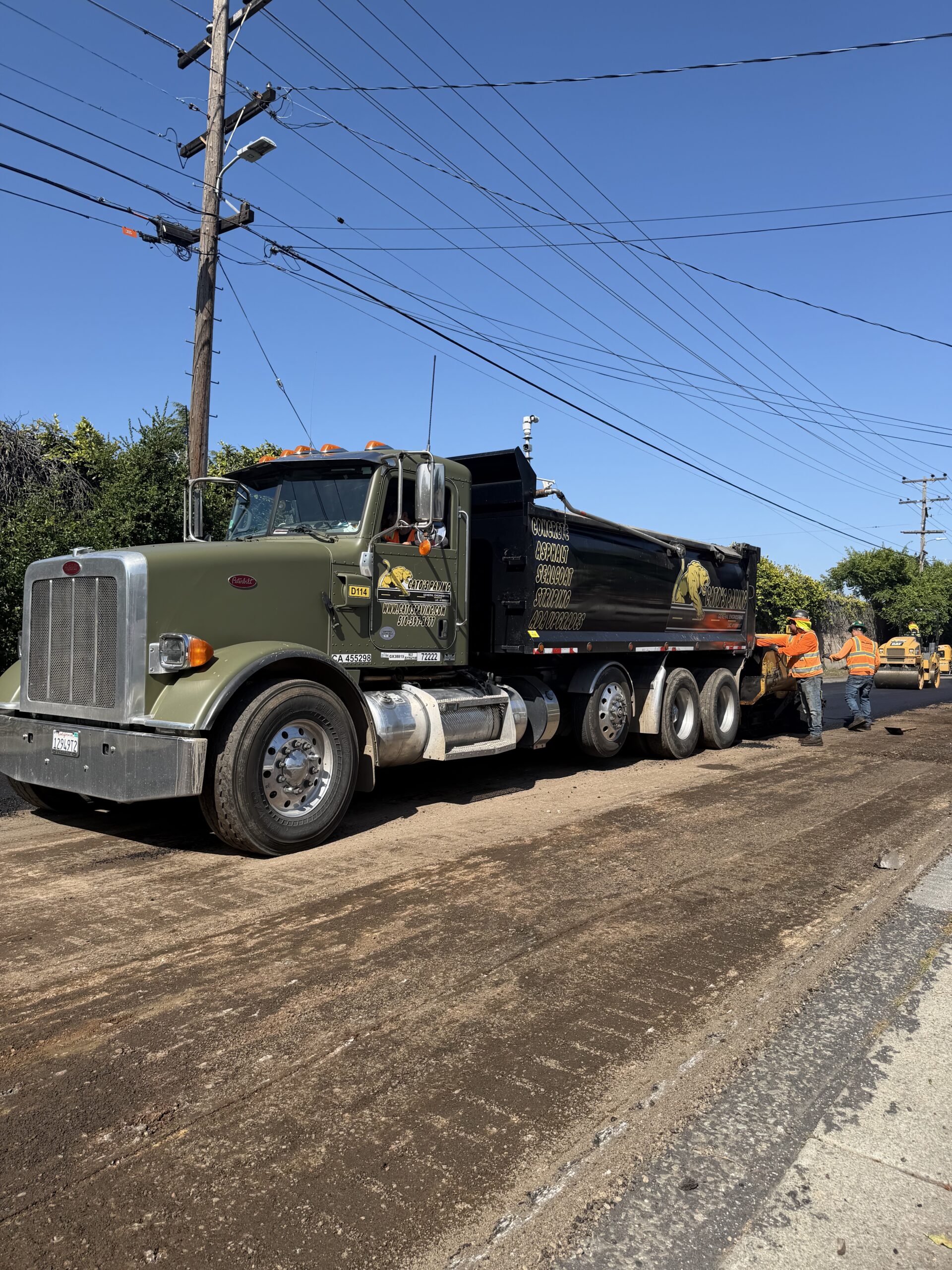 Paving the street smoothly.