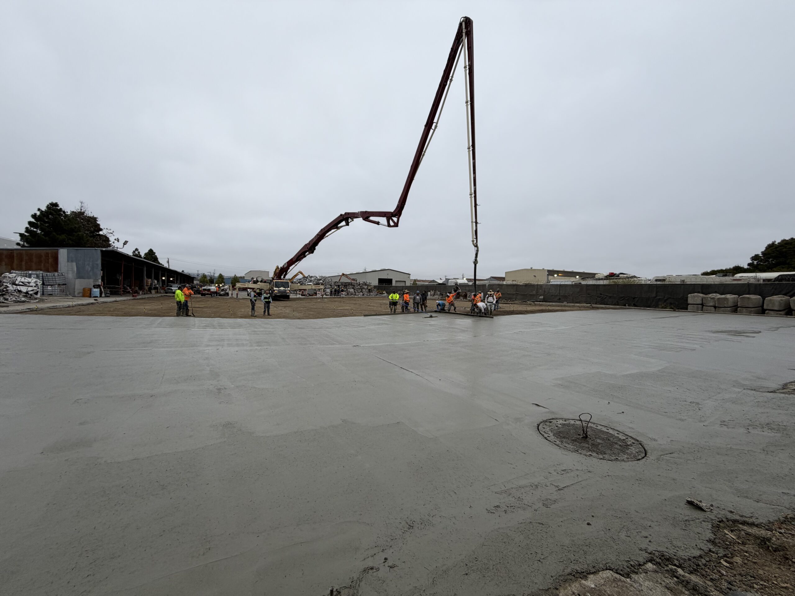 Concrete being paved.