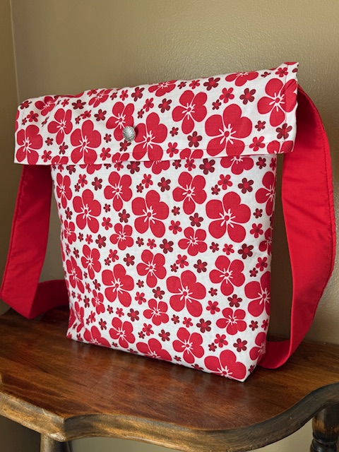 Cross Body Bag | Red Flowers
