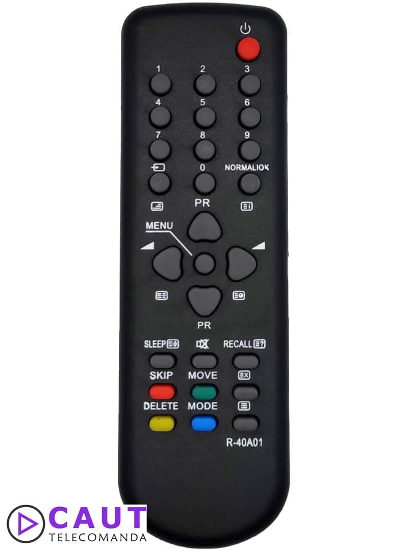 Telecomanda Daewoo R-40A01 nu are nevoie de nici o setare suplimentara Avand aceeasi configurare ca  originala . Telecomanda Daewoo R-40A01 functioneaza la modelele de mai jos : AUDIOSONIC -48 B 3740 A 01 ,R40A01 , CONEL -FRC 5485 D-VISION -DTW 28W2F-100D ,K21 V4 DAEWOO  20 C 7 GTS , 20 C 9 GT ,14 C 3 EG ,14C3EN , 14C3T ,14 C 4 ,14C4T ,14 C 5 GT ,14 C 5 GTS ,14 C 5 NT ,14Q2M ,14T2M ,20C4F,20C4N ,-20 C 5 NT , 20 C 4 NTS ,,20 C 7 GD,DLP26C3FB ,R48A02=R40A01 ,14C5GTS , 14C4T ,DLP-26C2 ,DLP-32C3FB , DSL-17D3 ,DTA-21Y1F ,DTB21S7K ,DTB21S7KB ,DTB21S6 ,DTE28A7KS , DLP-17D3 ,DTX-21G2K ,K20C5G , K14K4N ,K20C5NT-S ,K20T2T ,K20V3GT ,K20V3NT ,K20C5GT , K20C5NT ,K20C9M ,K21 C6T  ,K21C6NT ,K21T2T ,R50C01 ,R54C01 ,R59C02 , S20F8T1 , 20 C 9 GT ,20 C 9 NT ,20Q2M ,20T2M ,20V1 GTS ,20 V1 N , 20 V1 NT ,20 V1 NTS ,20V2T ,21 C 6 ,21 C 6 NTS ,21 C6T ,21 C7GD , 21 Q2M ,21 T2M ,21 Y 1 ST ,25 G 7 ,28 G 2 M ,28 G 7  , 28G7-100  ,28 G 7 ST ,28W2 ,48 B 3740 A 01 ,48 B 3740 A 06 , 48 B 3740 A 15 ,48 B 3822 D 05 ,48D37 ,82FWMS ,C14C4 , C14C4N ,C1424 T ,CP 810 ,CTV 7038 ,DCS 3270 E ,DP 42 SP ,DSC 3210 E , DSC 4210 , DSC 4210 E ,DSP 4210 GMK ,DT28B1 F ,DT28G7  ,DT28  2 ,DT3707T ,DT7206 , DT7208 ,DTA 14C4TFF ,DTA14C4TSF , DTA 14 U 1 ,DTA 14U 1 T ,DTA 14 U 3 ,DTA 14 U 3T ,DTA14V1 ,DTA14V1 T , DTA14V1 TF ,DTA 14 V 3  ,DTA14V3T  , DTA 20 c 4 ,DTA 20C4TF ,DTA 20 T1 ,DTA 20 T 2 ,DTA 20 T 3 , DTA 20 T 8 ,DTA 20 U 1 , DTA 20U1T ,DTA 20 U 3 , DTA 20U3T ,DTA 20 V 3   ,DTA20V3T ,DTA 21 C6TFF ,DTA 21 T1 ,DTA 21 T5P ,DTA 21 T9 , DTA 21 TSP ,DTA 21 U 1 , DTA 21 U 1 ,DTA21 u 1 T ,DTA 21 U 3 ,DTA21 U 3T ,DTA 21 V1 ,DTA 21 V1 T ,DTA 21 V 3 , DTA 21 V3T ,DTA 21 Y1 ,DTA 21 Y1 F , DTA 21 Y1 P ,DTA 21 Y1 S ,DTA 25 T 2 ,DTA 31 Y1 P ,DTB 14 D 2 ,DTB 14D2T , DTB 14 D 3 ,DTB 14D3T ,DTB 14 D 4 ,DTB 14D4T ,DTB 14D6T , DTB 14 D 7 ,DTB 14D7T ,DTB 14 D 9 ,DTB 14D9T ,DTB 20 D 2 ,DTB 20 D 2 T , DTB 20 D 3 ,DTB 20 D 3 T ,DTB 20 D 4 , DTB 20 D 4 T ,DTB 20 D 6 T ,DTB 20 D 7 ,DTB 20D7T ,DTB 20 D 9 , DTB 20 D 9 T ,DTB20V1 , DTB20V1 ,DTB21 D2 ,DTB 21 D 2 T ,DTB 21 D 3 ,DTB 21 D 3 T ,DTB 21 D 4 ,DTB 21 D4T ,DTB 21 D 6 T ,DTB 21 D 7 , DTB 21 D 7 T ,DTB 21 D 9 ,DTB 21 D 9 T ,DTB 21 T1 ,DTB 21 U 6 DTB 21 U6TDTB 21 U 7 NS ,DTB 21 U 7 S ,DTB 21 U 8 , DTB 21 U8T ,DTB 2132 ,DTB 2132T ,DTE 25 B 1 ,DTE 25 G 6 s ,DTE 25 G 7 , DTE 25 G 7 B ,DTE 25Y4 ,DTE 2594 , DTE 26 G 7 ,DTE 27 G 7 GB ,DTE 28A6 ,DTE 28 A 7 ,DTE 28A7F ,DTE 28 A 7 GB ,DTE 28 A 7 SR ,DTE 28 A 8 ,DTE 28 B 1 , DTE 28 G 7 ,DTE 28 G 8  ,DTE 2847 ,DTE 2896 ,DTE 2898 GB ,DTE 29 G 3 ,DTF 29 U 7U  , DTF 29 V 7 R ,DTG28  ,DTG28A8-100D  ,DTG 28 A 8-100 DB ,DTG29 , DTH 28 W 8 ,DTH 2881 GB-100D ,DTH 29 - 2 , DTH29G2-100D  ,DTH29G2K - 100D ,DTH 29 U 7 ,DTH 29 U 7 -100 D ,DTH29U7K-100D ,DTH 2907 ,DTH 2907-100 D ,DTH 2907 K-100 D ,DTJ 28 A 7 ,DTJ28A7 - 100D ,DTJ28A7-100DB ,DTJ 28A7F, DTJ 28B 1 F ,DTJ 28G6F  ,DTJ 28G7F  , DTJ28G7F ,DTJ28G8F ,DTK29G2 - 100D ,DTK29U 7-100D ,DTL 28 E ,DTL 2930 ,DTM 21U7 , DTM 21 U7K ,DTM 2107 ,DTP 25 ,DTP 28 ,DTP 28 A 7 GB ,DTP 28A8 , DTP 28 G 8 GBS(2A VERS.) ,DTP28G8GBS ,DTT 3250- 100 D ,DTT 3250 K-100 D ,DTT 3250 MT ,DTT 3250 X- 100 D , DTU 14D3 ,DTU14D4 ,DTU 20 D 3 ,DTU 20 D 4 ,DTU 21 D 3 ,DTU 21 D 4 , DTV1405 ,DTV 21 T2 , DTW 28 W2-100 ,DTW28 W2- 100D ,DTW 28 W F-100 ,DTW 28 W2 F-100 D  , DTW 28W2GB-100 ,DTW 28W2GB-100D ,DTW 28W2K-100 ,DTW 28W2K-100D , DTW 28W2S-100  ,DTW28W2S-100D  , DTW 28 W2 S-100 D ,DTX21 B4 ,D7X 21 B 4 GB ,DTX 21 B 4 K , DfX 21 G 2 ,DTX 21 u 1 , DTX 21 U 7 K ,DTY 25 G 6 s ,DTY 2595 WF ,DTY 28A7 ,DTY 28A7SR ,DTY 28A8 , DTY 28A8KS ,DW 14 DV1 NTS ,DWF 28 S28 ,DWL 28 WS-100 D , DWX 285 ,DWX 2880 , DWX 2880 F ,F14C1 NS ,F14C3NBL ,F14C4N ,F14C5N ,F14C7N ,F14C7NS ,F 14 F 82 , F14V1 N ,F 20 c 4 N ,F 20 c 5 N ,F 20 c 7 NS ,F20V1 N ,F 21 c 5 N ,F 21 c 6 N , F14F82+FUN ,FT 72 MS ,GB 14C4N ,GB14C5N , K14V4T ,K 20 C4 NT ,K20V4T ,K21 V4T ,KR14 E 5 ,KR14U1T ,KR14V1 T , KR 20 E 5 ,KR 20 u 1 T ,KR 20 U 2 T ,KR20V1 T ,KR 20V4T ,KR21 E5 , KR21 U1T ,KR 21 u 3 T ,KR21 V1 T. KR21 V4T , R - 28 B 07 ,R-40 A 01 ,R - 40 A 02 ,R-40 A 03 ,R - 40 A 05 ,R-40 A 06 ,R-40 A 10 ,R-40A13 , R-40 A 15 ,R-48 A 01 ,RV-22D ,RV-28A ,S14 c 4 NT ,S20 c 4 NT ,S 21 C6N , S21C6NT ,S21 C6NT   ,TDJ 28 G 6 F , W 28  W 2 100 DIAMOND- 14C3T ,14C4T ,21 C6T ,21 Y 1 ST ,28 G 2  ,28 G 7-100 , 28 G 7 ST ,28W2 ,DCS 3270 E ,DTA 21 Y1 p ,DTE 25 G 7 ,DW 14 DV1 NTS ,DWL 28WS -100 D ,DWX 285 ,DWX 2880 F , F14C4N ,F14C5N ,F 14 F 82 ,F14V1 N ,F 20 c 5 N ,K14V4T ,K20V4T ,K21 V4T ,KR 14 E 5 ,KR 14 u1T ,KR14V1 T ,KR 20 E 5 , KR 20 u 1 T ,KR 20U 2 T,KR20V1 T ,KR 20V4T ,KR 21 E 5 ,KR21 u 1 T , KR 21 U 3 T ,KR 21 V1 T ,KR21 V4T ,R - 28 B 07 ,R-40A01 ,R-40A02 ,R-40 A 03 , R-40A05 ,R-40A15 ,R-48A01 ,RV-22D ,RV-28A ,S14C4NT ,S 20 C 4 NT ,S21 C6N ,S 21 C 6 NT GOODMANS->20 N 1 ,217 NS ,218 NS ,257 NS ,289 NS ,48 B 3740 A 01 ,48 B 3822 D 05 , DTE 28 A 6 P ,DWX28WV5VGB ,K28W15FT ,R 22 D 05 ,R40A01 ,R40A15 , HANSEATIC- 48 B 3740 A 01 ,48 B 3740 A 15 ,CTV 2082 VT ,CTV 2083 VT , CTV 2095 VTB ,CTV 2095 VTS ,CTV 2195 A ,CTV2195A  ,CTV2195 ASVT ,CTV2195AVT ,CTV2195S , CTV2195SVT ,CTV2196B ,CTV2196S ,CTV2198B ,CTV2198 RFB ,CTV 285000 FS ,CTV 326000 FS, CTV 3753 ,CTV 3753 VT ,CTV 3754 ,CTV 3759 VT ,CTV 3760 VT ,CTV 3765 ,CTV 3765 SVT ,CTV 3765 VT ,CTV 3770 B ,CTV 3770 SVT , CTV 6301 VT/B ,CTV 6301 VT/S ,CTV 701650 S ,CTV 7038 S - VT ,CTV 7038 VT , CTV 707065 F ,CTV 708000 ,CTV 828000 S ,CTV 828060 F ,R40A01 ,R40A15 ,STV1790B , CTV 2095VT-B,1104190,  1140893,1146633, 48B3740A01,  48B3740A15,  CTV 2082V7, CTV 2083VL , CTV 2092S-V7, CTV 2092VL, CTV 2095VT-B, CTV 2095VTB, , CTV 2095VT-S, CTV 2095VTS,  CTV 2195A,  CTV 2195A-VT, CTV 2195AVL , CTV 2195AS-VL, CTV 2195ASVL , CTV 2195S, ,CTV 2195SVT, CTV 2196B,, CTV 2196S, CTV 3753, CTV 3753VT,CTV 3754,  CTV 3759VI CTV 3765, CTV 3765S-VT ,CTV 3765SVL, CTV 3770B,  CTV 3770S-VL, CTV 3770SVL , CTV 6301VT/B, CTV 6301VT/S,  CTV 7038 VT,  CTV 7038S-VT, R-40A01,  R-40A15, C R40A01,  R40A15 HITACHI- 28 G 6 FH ,28 G 7-100 ,28W2 ,C1424R ,C1424T ,CB 14E80X , CL 2554 AN ,CL 2554 TA ,CL 2854 AN  ,CL 2854 AN 300 ,CL 2854 AN 3000 , CL 2854 AN 3300 ,CL 2854 AN 351 ,CL 2854 N ,CP 1424 R ,CP 1424 T ,CP 1442 p , CP 2024 ,CP 2024 R ,CP 2024 T ,CP 2124 R ,CP 2124 T ,DTE 28 G 7 , R40A01 ,R40A15 HUAYU- DW-02 ,RM - 531 D , RM - 531 DC HYUNDAI -HRH2134 LAMEX- LXP 649 - DAEWOO ,LXP 650 - DAEWOO LECHPOL-PILO 114 MEISTER - DTB 14D6Z ,DTB 14 D 62 ,DTB-14D6Z,MHR-21U6T MURAT ELEKTRONIK-ZAPP 243 NEC-PF 32 W 01 NEO -PDP-42S2V   (PLASMA) OTTO VERSAND- STV1790B PROLINE- 1485 R(R40A01)1485 T28 N 148 B 3740 A 01DAEWN48B 3740 A01R-40 A 01 SCHNEIDER- STV1790B ,STV1790S , SIEBO -KSTV2012T TELKO- STV1790S , VISA ELECTRONIC- IR7361 ZANUS- ZC 525 R/O ZAPP- ZAPP 243 Functioneaza cu 2 baterii R3