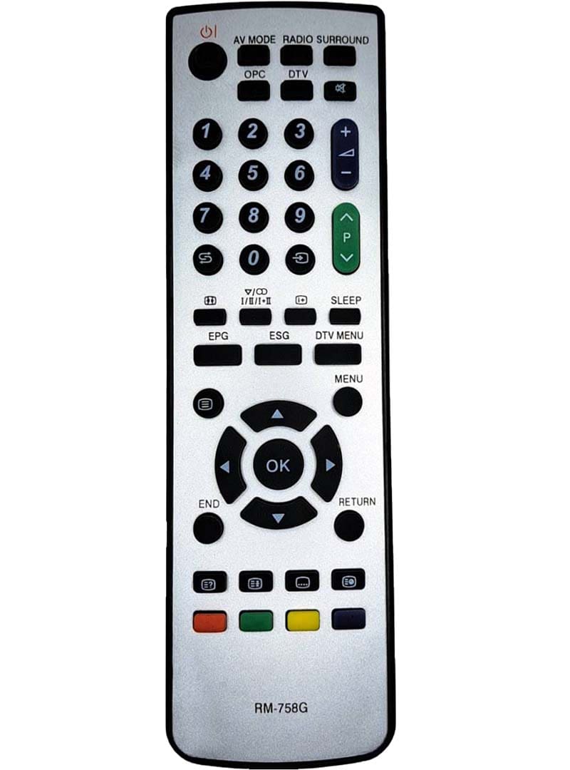 Telecomanda Sharp Rm-758G nu are nevoie de nici o setare suplimentara Telecomanda Sharp Rm-758G functioneaza pentru urmatoarele modele  : CAGLAR ELEKTRONIK-KK 9810 , CM REMOTES-90697892 HUAYURM - 689 G ,RM - 758 G ,SH-03 ,SH-10 , METRONIC-44163(TV) , TOP BOX  (TV) SHARP-010150 ,010190 ,010240 ,010240 - 9 JD 076 B0MU 030 , 010290 ,076B0RV011 ,32 AD 5 E-BK ,37GD8 ,AD5E , GA028WJSA ,GA387WJSA ,GA422WJSA , GA460WJSA ,GA472WJSA ,GA 520WJSA , GA 531 WJSA ,GA 538 WJSA ,GA 544 WJSA , GA 565 WJSA ,GA 574 WJSA ,GA 591 WJSA , GA 591 WJSB ,GA 607 WJSA ,GA 607 WJSB Telecomanda inlocuieste LCDTV GA591WJSA SHARP-GA 608 WJSA ,GA608WJSB , GA 779 WJSA ,GA 868 WJSA ,GA 896 WJSA , GA 918 WJSA ,GJ 220 ,LC 19A1 E PROPOSER ,LC 19 D 1 E BK ,LC19D1 ERD ,LC 19 D 1 EWH ,LC 19 D 1 S ,LC19D1 S-BK , LC 19 D 1 s - RD ,LC 19 D 1 WH ,LC 19 LE 320 E , LC 19 LE 320 E - BK ,LC19LE 343 E ,LC19LE430E, LC 19 LE 520 X ,LC 20 AD 5 E ,LC 20AD5E- BK , SHARP-LC 20AD5E-GY ,LC 20AD5E- RUS,LC 20 AD 5S , LC 20 S 5E WH ,LC 20 ร 5EBK ,LC 20 SD 4E , LC 20 SD 5E ,LC 20 SD 5S  ,LC 22 LE 320 E , LC 22 LE 320 E - BK ,LC22LE 520 X ,LC24LE210E , LC 24 LE 220 E ,LC 26 AD 5 E ,LC 26AD5E - BK , LC 26AD5E-GY ,LC 26 AD 5 S SHARP-LC 26 D 44 E ,LC 26 D 44 E - GY ,LC 26 D 44 EBK , LC 26 LE 320 E ,LC 26 LE 320 E - BK ,LC 26 LE 430 , LC 26 LE 430 E ,LC 26 P 50 E ,LC 26 P 55 E , LC 26 P 55 E PROPOSER ,LC 26 P 55 EE , LC 26 P 55 EF ,LC 26 P 55 El ,LC 26 P 55 EK , LC 26 P 55 ERU ,LC 26 P 70 E , LC 26 P 70 ERU ,LC 26 SA 1E PROPOSE ,LC 26 SD1E , LC 26 SH 330 E ,LC 26 SV 1E PROPOSE ,LC 32A47E SHARP- LC 32 AD 5 E ,LC 32 AD 5 EBK ,LC 32 AD 5 EGY , LC 32 AD 5 ERUS ,LC 32 AD 5 S ,LC 32 BT8E , LC 32 BV 8E ,LC 32 D 44 E ,LC 32 D 44 EBK , LC 32 D 44 GY ,LC 32 D 44 RUBK ,LC 32 D 44 S , LC 32 DH 500 E ,LC 32 DH 500 S ,LC 32 DH 510 E , LC 32 FB 500 E SHARP-LC 32 FB 500S ,LC 32 FB 510 E ,LC 32 FB 510 S ,LC 32 FH 500 E ,LC 32 FH 500 S ,LC 32 FH 510 E, LC 32 FH 510S ,LC 32 FS 510 E ,LC 32 FS 510S ,LC 32 GA 8 E ,LC 32 GD 8A ,LC 32 GD 8E , LC 32 GD 8EK ,LC 32 L 400 ,LC 32 LB 220 E , LC 32 LD164E ,LC 32 LD 165 E ,LC 32 LD 166K , LC 32 LE210E ,LC 32 LE 220 E ,LC 32 LE 225 E , LC 32 LE 320 E ,LC 32 LE 320 E - BK ,LC 32 LE 40 E , LC 32 LS 220E ,LC 32 p 50 E ,LC 32 P 55 E , LC 32 p 55 E PROPOSE ,LC 32PD5X ,LC 32 PS 50 E , LC 32RA1E ,LC 32 RD1E ,LC 32 RD 2E ,LC 32 RD 2S , 32 RD 8E ,LC 32 RD 8S ,LC 32SA1E ,LC 32 SA 1E PROPOSE ,  SHARP-LC 32 SH 33 E ,LC 32ST1ELC 32 SV 1E PROPOSE , LC 32 SV 1EA PROPOSE ,LC 32 WD 1 E  ,LC 32 WD1E PROPOSE , LC 32 WD1S PROPOSE ,LC 32 WT1E PROPOSE ,LC 37AD1 E , LC 37 AD 5 E ,LC 37AD5EBK ,LC 37AD5EGY ,LC 37 AD 5S , LC 37 BT8E ,LC 37 BV 8E ,LC 37 D 44 EBK ,LC 37 D 65 E , LC 37 GA 8 E ,LC 37 GA 8 EK ,LC 37 GD 8 E , SHARP-LC 37 LE 320 E - BK ,LC 37 P 50 E ,LC 37 P 55 E , LC 37 P 55 E PROPOSE ,LC 37 P 55 EE ,LC 37 P 55 EF , LC 37 P 55 El ,LC 37 P 55 EK ,LC 37 P 55 ERU , LC 37 P 70 E , ,LC 37PD5X,LC 37 RD1E ,LC 37 RD 2 E ,LC 37 RD 2 EV 2 , LC 37 RD 2S ,LC 37 SA 1E PROPOSE ,LC 37 SD1E PROPOSE , LC 37 SV 1E PROPOSE Telecomanda Sharp Rm-758G  SHARP-LC 37WD1 S ,LC 37WD1E PROPOSE ,LC 37WD1S PROPOSE , LC 37 WT1E PROPOSE ,LC 37XD1E , LC 40 DH 77E,LC 40 L 500 M ,LC 40 LD 270 E ,LC 40 LE 530 X , LC 42 AD 5 E ,LC 42 AD 5 EBK ,LC 42 AD 5 S , LC 42 LD 264 E ,LC 42 LD 265 ,LC 42 LD 265 E , LC 42 LD 266 K ,LC 42 LE 320 E ,LC 42 LE 320 E - BK , SHARP- LC 42PD7X , LC 42 RD1E ,LC 42 RD 2E ,LC 42 RD 2S ,LC 42SA1E ,LC 42 SH 330 E , LC 42 WD1E ,LC 42 WD1S ,LC 42WT1E ,LC 42 XD1E ,LC 46 LD 264 E , LC 46 LD 265 E ,LC 46 LD 266 K ,LC 46 LE 530 X ,LC 46XD1E , LC 50 LD 264 E,LC 50 LD 265 E ,LC 50 LD 266 K ,LC 52 XD1E ,LC 55 L 400 M , SHARP-LC 42 LE 320 E ,LCD - AD5E , LCD TV 010150 ,LCD TV 010190 ,LCD TV 010240 , LCD TV GA 896WJSA ,RRMCGA387WJSA , RRMCGA472WJSA ,RRMCGA 538WJSA  , RRMCGA 572 WJSA - V 2 ,RRMCGA 591 WJSA , RRMCGA 591 WJSB ,RRMCGA 608 WJSA , RRMCGA 779 WJSA ,RRMCGA 852 WJSA , VIEWSONIC-VT3250 LED ,VT4250 LED , Telecomanda Sharp Rm-758G functioneaza cu 2 baterii R3 Telecomanda Sharp Rm-758G nu are nevoie de nici o setare suplimentara Telecomanda Sharp Rm-758G functioneaza pentru urmatoarele modele  : CAGLAR ELEKTRONIK-KK 9810 , CM REMOTES-90697892 HUAYURM - 689 G ,RM - 758 G ,SH-03 ,SH-10 , METRONIC-44163(TV) , TOP BOX  (TV) SHARP-010150 ,010190 ,010240 ,010240 - 9 JD 076 B0MU 030 , 010290 ,076B0RV011 ,32 AD 5 E-BK ,37GD8 ,AD5E , GA028WJSA ,GA387WJSA ,GA422WJSA , GA460WJSA ,GA472WJSA ,GA 520WJSA , GA 531 WJSA ,GA 538 WJSA ,GA 544 WJSA , GA 565 WJSA ,GA 574 WJSA ,GA 591 WJSA , GA 591 WJSB ,GA 607 WJSA ,GA 607 WJSB Telecomanda inlocuieste LCDTV GA591WJSA SHARP-GA 608 WJSA ,GA608WJSB , GA 779 WJSA ,GA 868 WJSA ,GA 896 WJSA , GA 918 WJSA ,GJ 220 ,LC 19A1 E PROPOSER ,LC 19 D 1 E BK ,LC19D1 ERD ,LC 19 D 1 EWH ,LC 19 D 1 S ,LC19D1 S-BK , LC 19 D 1 s - RD ,LC 19 D 1 WH ,LC 19 LE 320 E , LC 19 LE 320 E - BK ,LC19LE 343 E ,LC19LE430E, LC 19 LE 520 X ,LC 20 AD 5 E ,LC 20AD5E- BK , SHARP-LC 20AD5E-GY ,LC 20AD5E- RUS,LC 20 AD 5S , LC 20 S 5E WH ,LC 20 ร 5EBK ,LC 20 SD 4E , LC 20 SD 5E ,LC 20 SD 5S  ,LC 22 LE 320 E , LC 22 LE 320 E - BK ,LC22LE 520 X ,LC24LE210E , LC 24 LE 220 E ,LC 26 AD 5 E ,LC 26AD5E - BK , LC 26AD5E-GY ,LC 26 AD 5 S SHARP-LC 26 D 44 E ,LC 26 D 44 E - GY ,LC 26 D 44 EBK , LC 26 LE 320 E ,LC 26 LE 320 E - BK ,LC 26 LE 430 , LC 26 LE 430 E ,LC 26 P 50 E ,LC 26 P 55 E , LC 26 P 55 E PROPOSER ,LC 26 P 55 EE , LC 26 P 55 EF ,LC 26 P 55 El ,LC 26 P 55 EK , LC 26 P 55 ERU ,LC 26 P 70 E , LC 26 P 70 ERU ,LC 26 SA 1E PROPOSE ,LC 26 SD1E , LC 26 SH 330 E ,LC 26 SV 1E PROPOSE ,LC 32A47E SHARP- LC 32 AD 5 E ,LC 32 AD 5 EBK ,LC 32 AD 5 EGY , LC 32 AD 5 ERUS ,LC 32 AD 5 S ,LC 32 BT8E , LC 32 BV 8E ,LC 32 D 44 E ,LC 32 D 44 EBK , LC 32 D 44 GY ,LC 32 D 44 RUBK ,LC 32 D 44 S , LC 32 DH 500 E ,LC 32 DH 500 S ,LC 32 DH 510 E , LC 32 FB 500 E SHARP-LC 32 FB 500S ,LC 32 FB 510 E ,LC 32 FB 510 S ,LC 32 FH 500 E ,LC 32 FH 500 S ,LC 32 FH 510 E, LC 32 FH 510S ,LC 32 FS 510 E ,LC 32 FS 510S ,LC 32 GA 8 E ,LC 32 GD 8A ,LC 32 GD 8E , LC 32 GD 8EK ,LC 32 L 400 ,LC 32 LB 220 E , LC 32 LD164E ,LC 32 LD 165 E ,LC 32 LD 166K , LC 32 LE210E ,LC 32 LE 220 E ,LC 32 LE 225 E , LC 32 LE 320 E ,LC 32 LE 320 E - BK ,LC 32 LE 40 E , LC 32 LS 220E ,LC 32 p 50 E ,LC 32 P 55 E , LC 32 p 55 E PROPOSE ,LC 32PD5X ,LC 32 PS 50 E , LC 32RA1E ,LC 32 RD1E ,LC 32 RD 2E ,LC 32 RD 2S , 32 RD 8E ,LC 32 RD 8S ,LC 32SA1E ,LC 32 SA 1E PROPOSE ,  SHARP-LC 32 SH 33 E ,LC 32ST1ELC 32 SV 1E PROPOSE , LC 32 SV 1EA PROPOSE ,LC 32 WD 1 E  ,LC 32 WD1E PROPOSE , LC 32 WD1S PROPOSE ,LC 32 WT1E PROPOSE ,LC 37AD1 E , LC 37 AD 5 E ,LC 37AD5EBK ,LC 37AD5EGY ,LC 37 AD 5S , LC 37 BT8E ,LC 37 BV 8E ,LC 37 D 44 EBK ,LC 37 D 65 E , LC 37 GA 8 E ,LC 37 GA 8 EK ,LC 37 GD 8 E , SHARP-LC 37 LE 320 E - BK ,LC 37 P 50 E ,LC 37 P 55 E , LC 37 P 55 E PROPOSE ,LC 37 P 55 EE ,LC 37 P 55 EF , LC 37 P 55 El ,LC 37 P 55 EK ,LC 37 P 55 ERU , LC 37 P 70 E , ,LC 37PD5X,LC 37 RD1E ,LC 37 RD 2 E ,LC 37 RD 2 EV 2 , LC 37 RD 2S ,LC 37 SA 1E PROPOSE ,LC 37 SD1E PROPOSE , LC 37 SV 1E PROPOSE Telecomanda Sharp Rm-758G  SHARP-LC 37WD1 S ,LC 37WD1E PROPOSE ,LC 37WD1S PROPOSE , LC 37 WT1E PROPOSE ,LC 37XD1E , LC 40 DH 77E,LC 40 L 500 M ,LC 40 LD 270 E ,LC 40 LE 530 X , LC 42 AD 5 E ,LC 42 AD 5 EBK ,LC 42 AD 5 S , LC 42 LD 264 E ,LC 42 LD 265 ,LC 42 LD 265 E , LC 42 LD 266 K ,LC 42 LE 320 E ,LC 42 LE 320 E - BK , SHARP- LC 42PD7X , LC 42 RD1E ,LC 42 RD 2E ,LC 42 RD 2S ,LC 42SA1E ,LC 42 SH 330 E , LC 42 WD1E ,LC 42 WD1S ,LC 42WT1E ,LC 42 XD1E ,LC 46 LD 264 E , LC 46 LD 265 E ,LC 46 LD 266 K ,LC 46 LE 530 X ,LC 46XD1E , LC 50 LD 264 E,LC 50 LD 265 E ,LC 50 LD 266 K ,LC 52 XD1E ,LC 55 L 400 M , SHARP-LC 42 LE 320 E ,LCD - AD5E , LCD TV 010150 ,LCD TV 010190 ,LCD TV 010240 , LCD TV GA 896WJSA ,RRMCGA387WJSA , RRMCGA472WJSA ,RRMCGA 538WJSA  , RRMCGA 572 WJSA - V 2 ,RRMCGA 591 WJSA , RRMCGA 591 WJSB ,RRMCGA 608 WJSA , RRMCGA 779 WJSA ,RRMCGA 852 WJSA , VIEWSONIC-VT3250 LED ,VT4250 LED , Telecomanda Sharp Rm-758G functioneaza cu 2 baterii R3