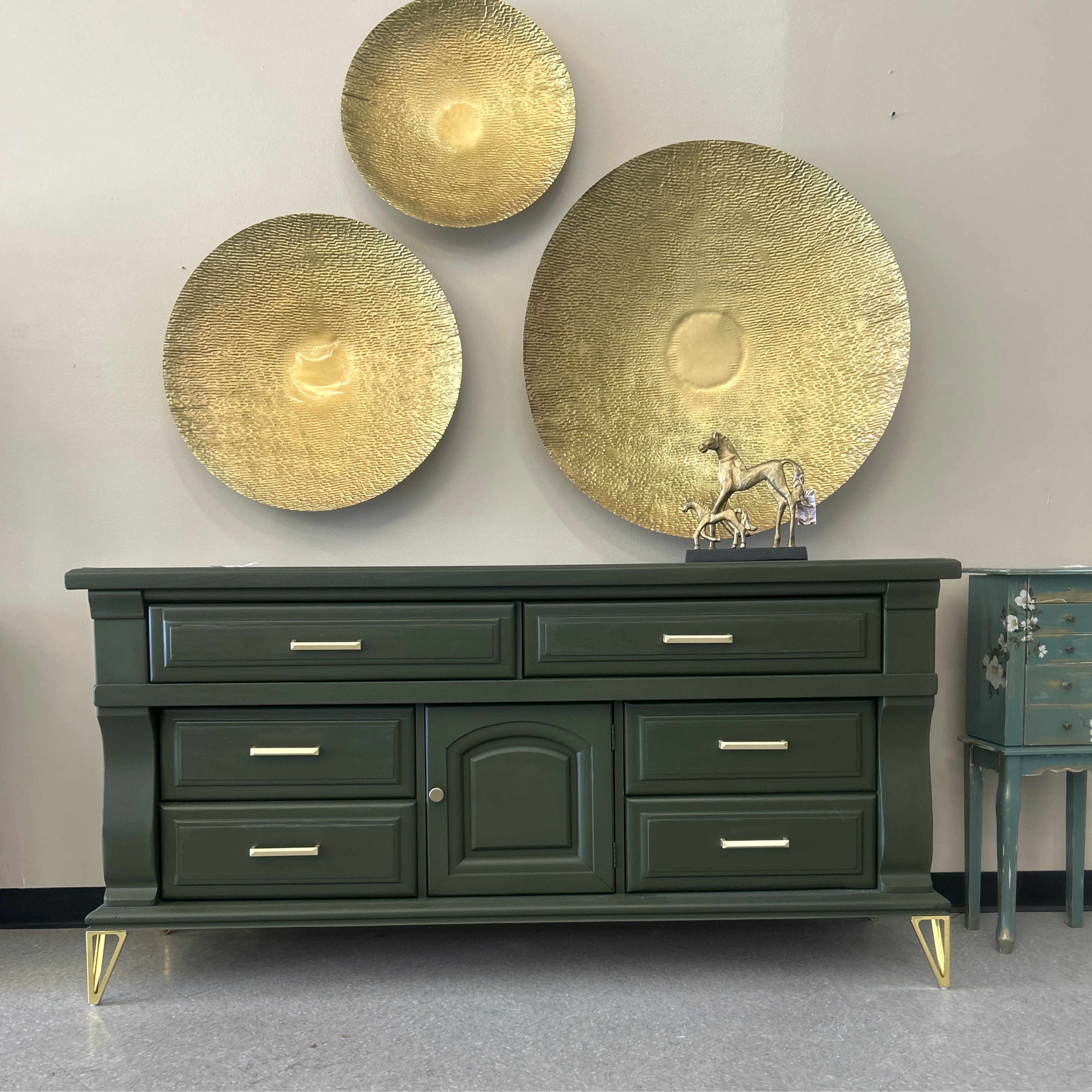 Forest Green Credenza - Image 1