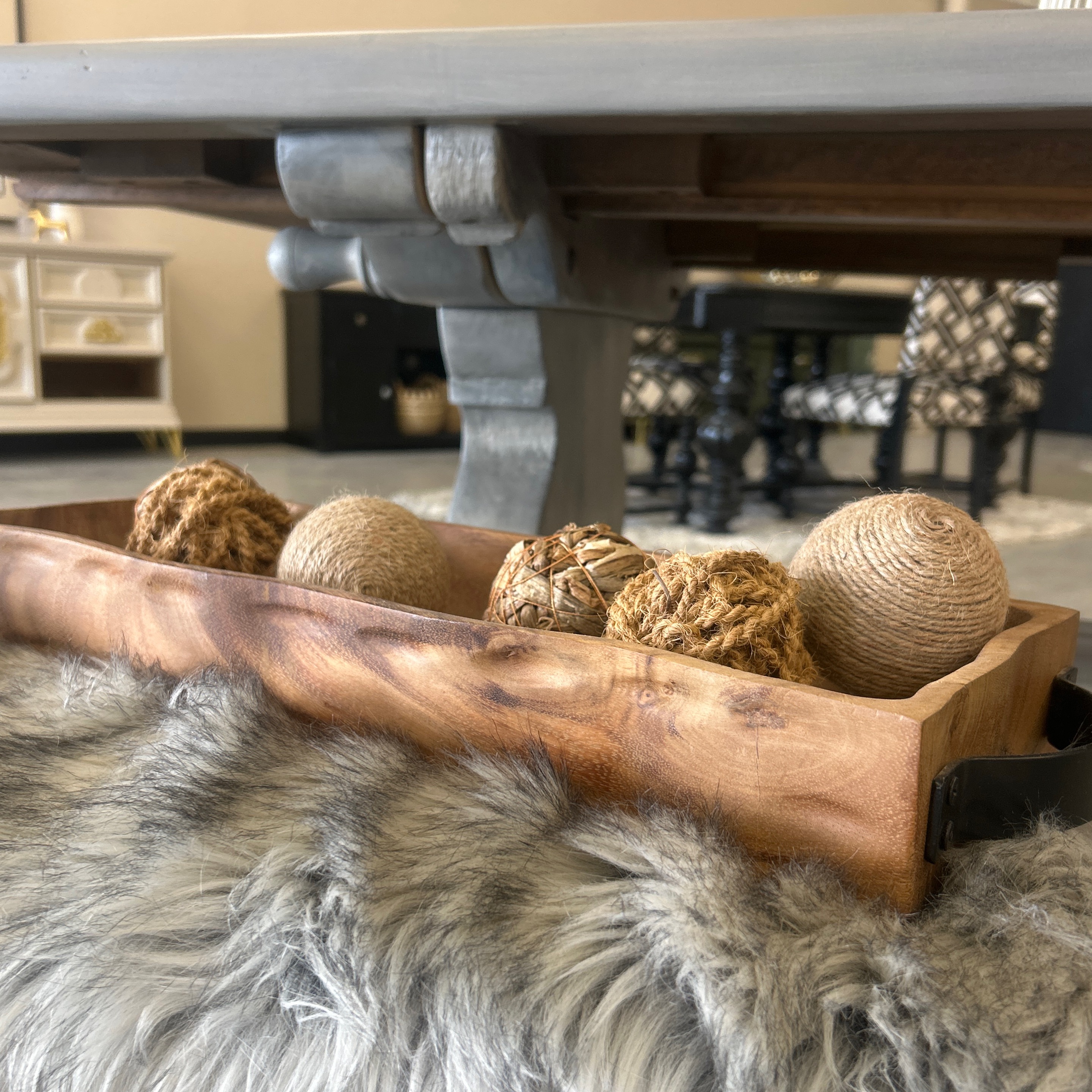Wooden Holder W/ Handles - Image 1