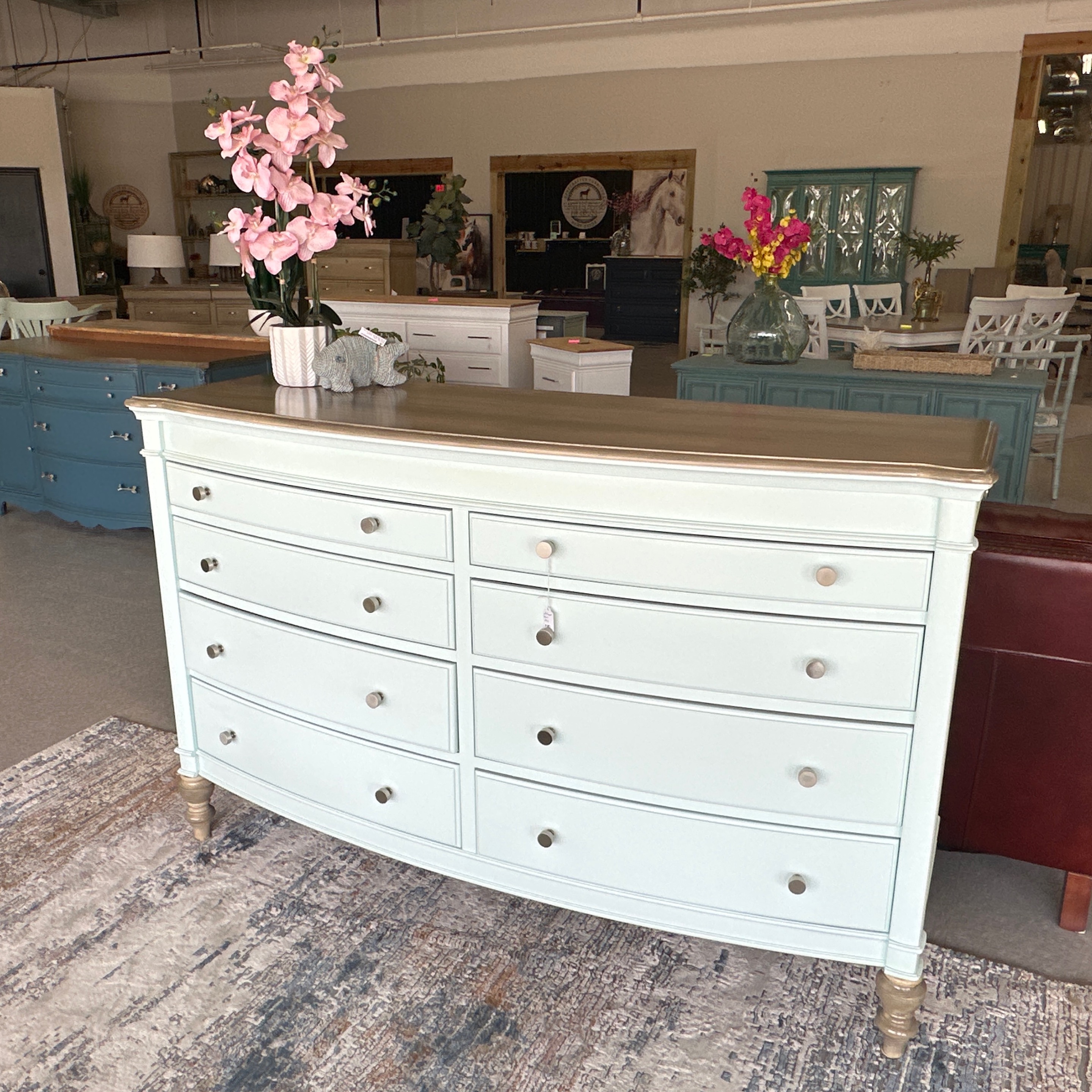 Faint Blue Dresser w/ Drift Wood Top - Image 1