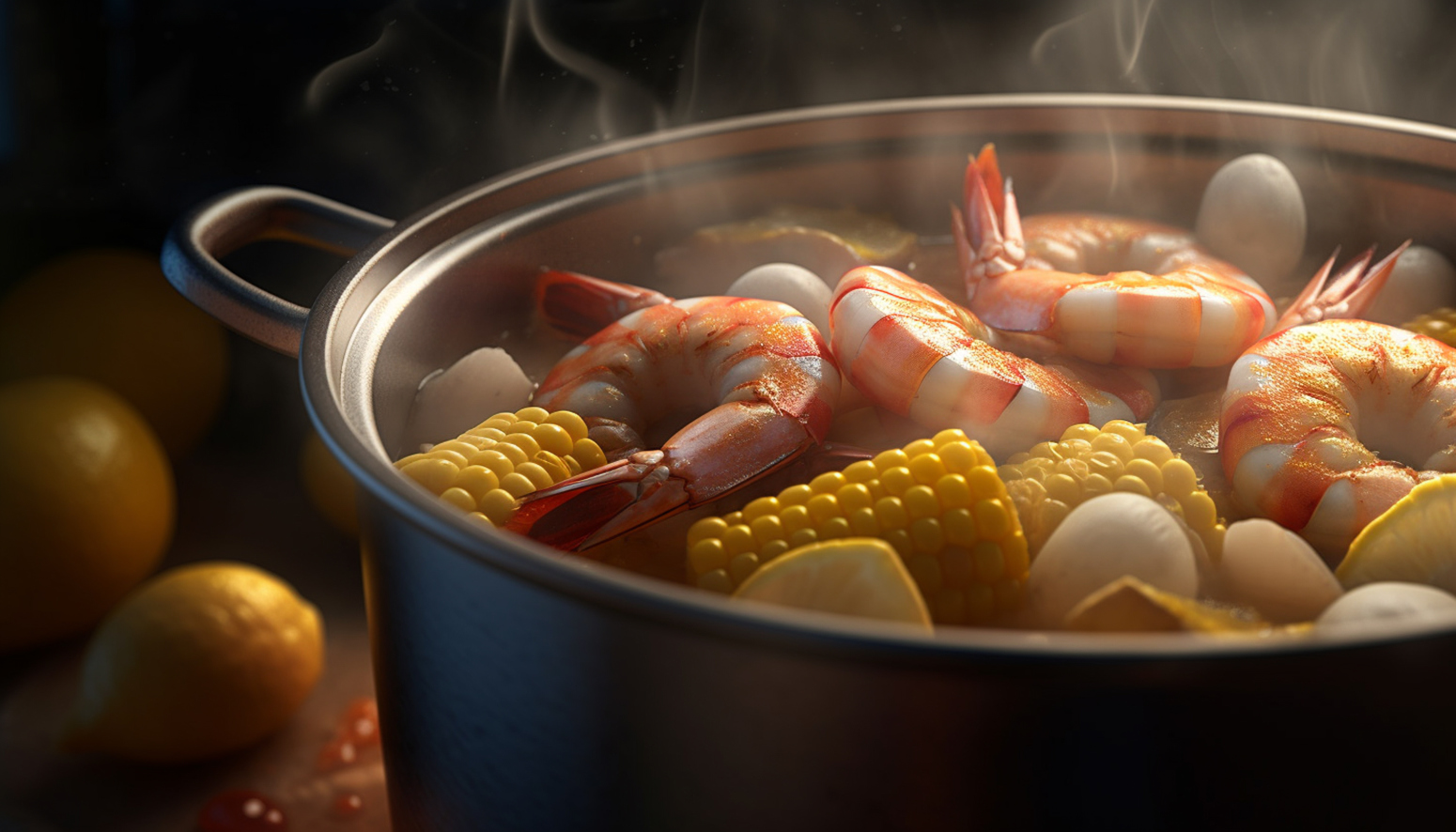 A South Carolina Frogmore stew with shrimp, corn, potatoes and sausage.