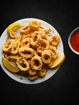 Calamari Rings Coated With Panko Crumbs