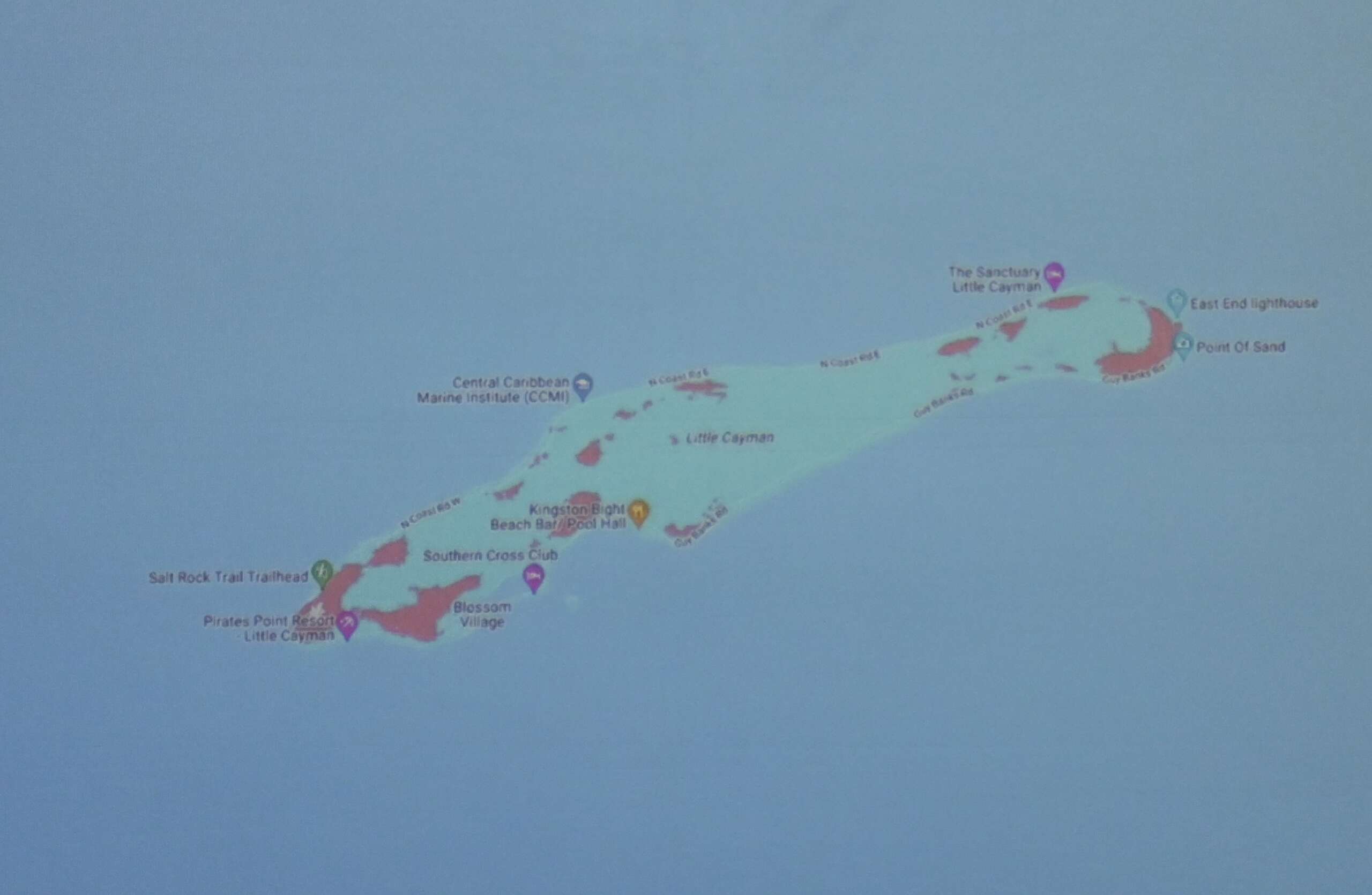 Little Cayman Map Compass.