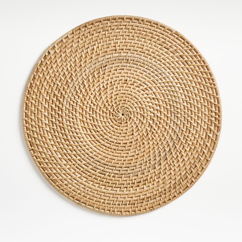 Artesia natural woven rattan round placemat + reviews