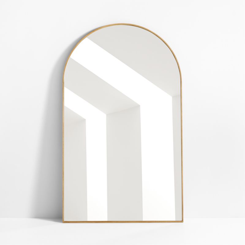 Edge oak wood extra-large arched floor mirror 48"x80" + reviews