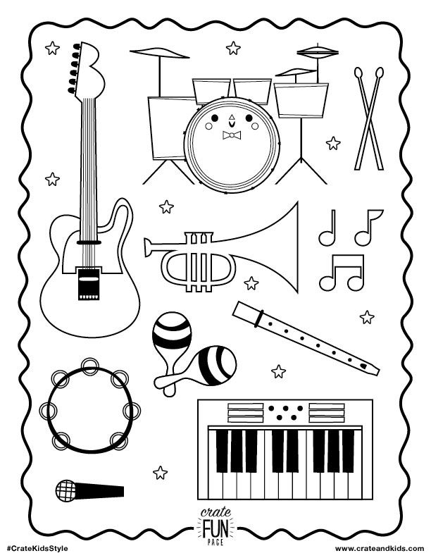 Worksheets Musical Instruments Printable Preschool Coloring - Elegant Ultra HD Colorful Pictures | Free Download