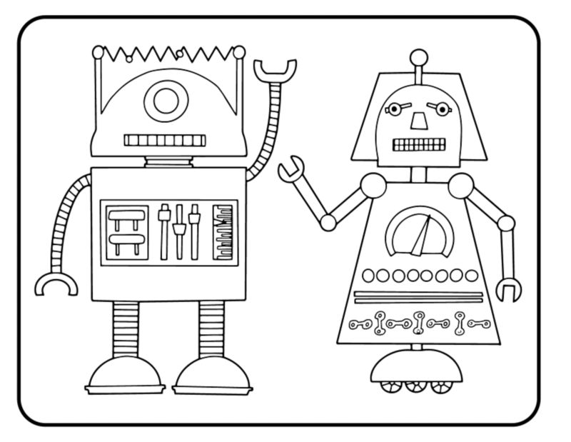 Cute Robot Coloring Page - Premium City Image Gallery - High Resolution