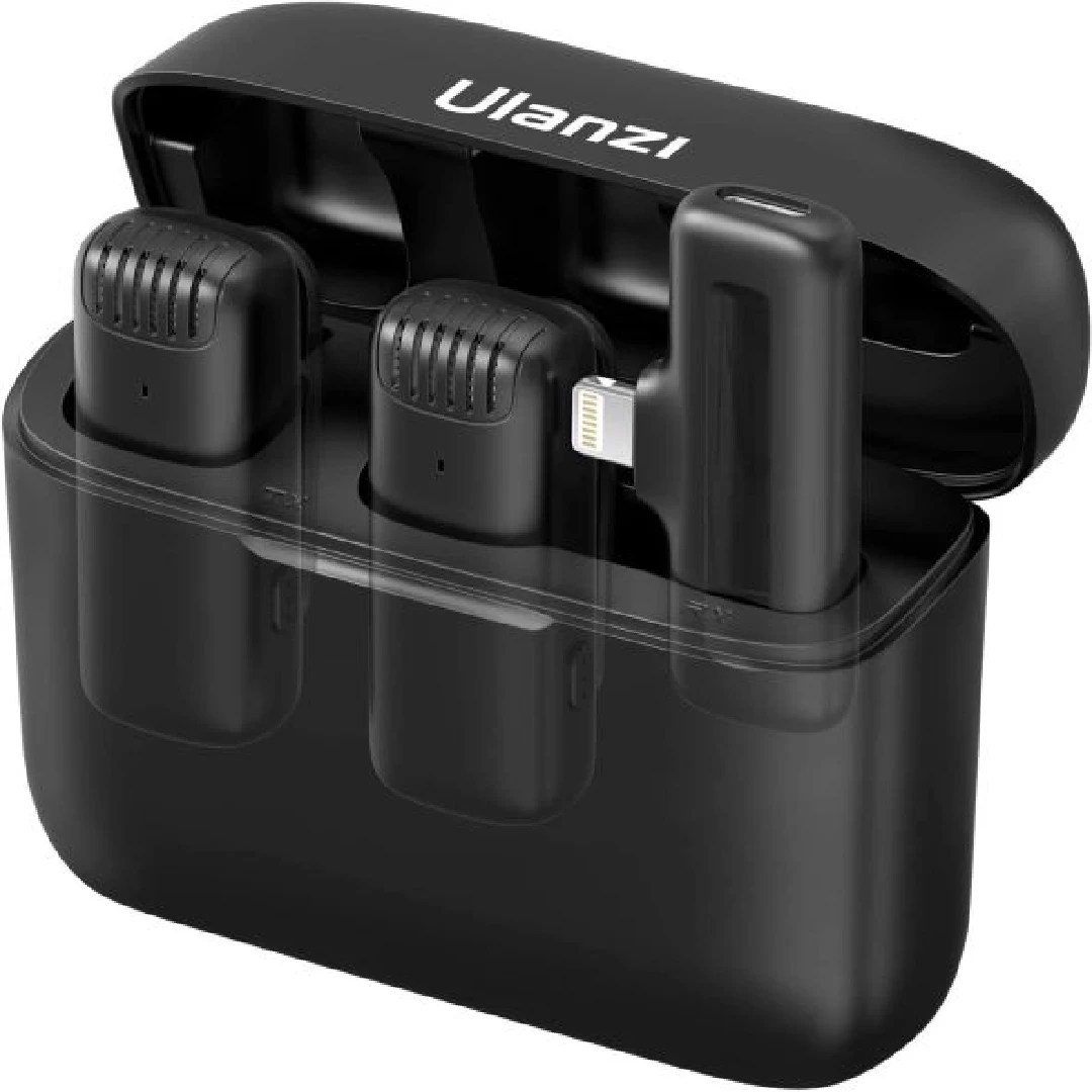 Ulanzi J12 Dual Wireless Microphone For Iphone With Charger Case