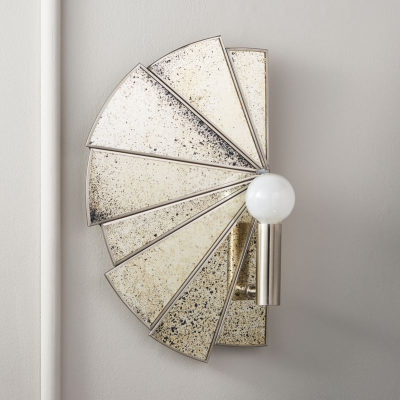 Desmond Antique Mirror Sconce Left Cb2