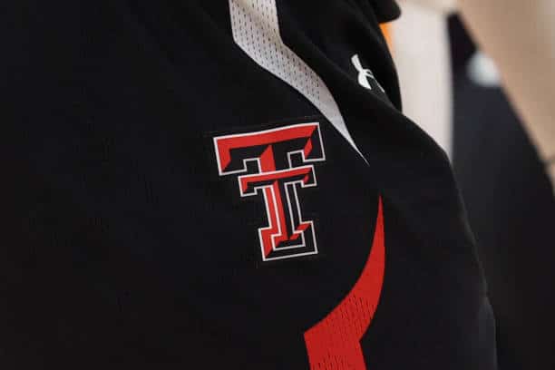 Texas Tech Red Raiders logo on shorts