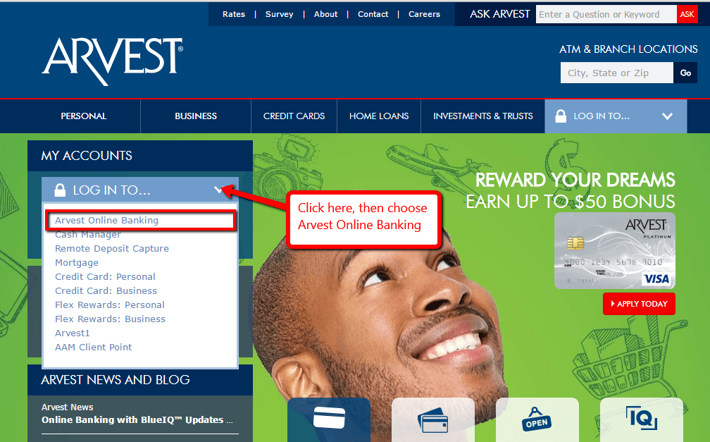 Arvest bank online banking login