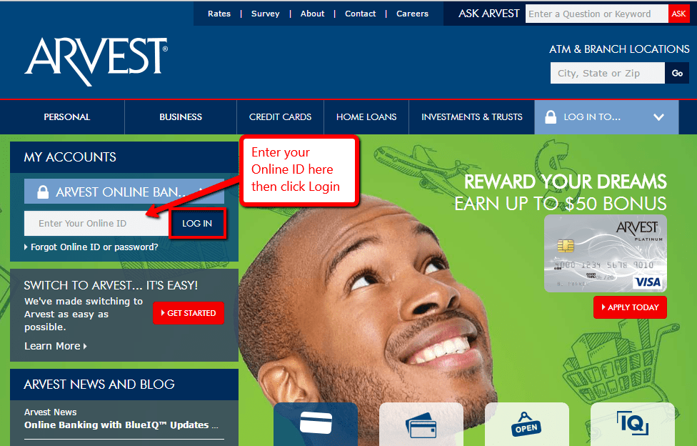 Arvest bank online banking login