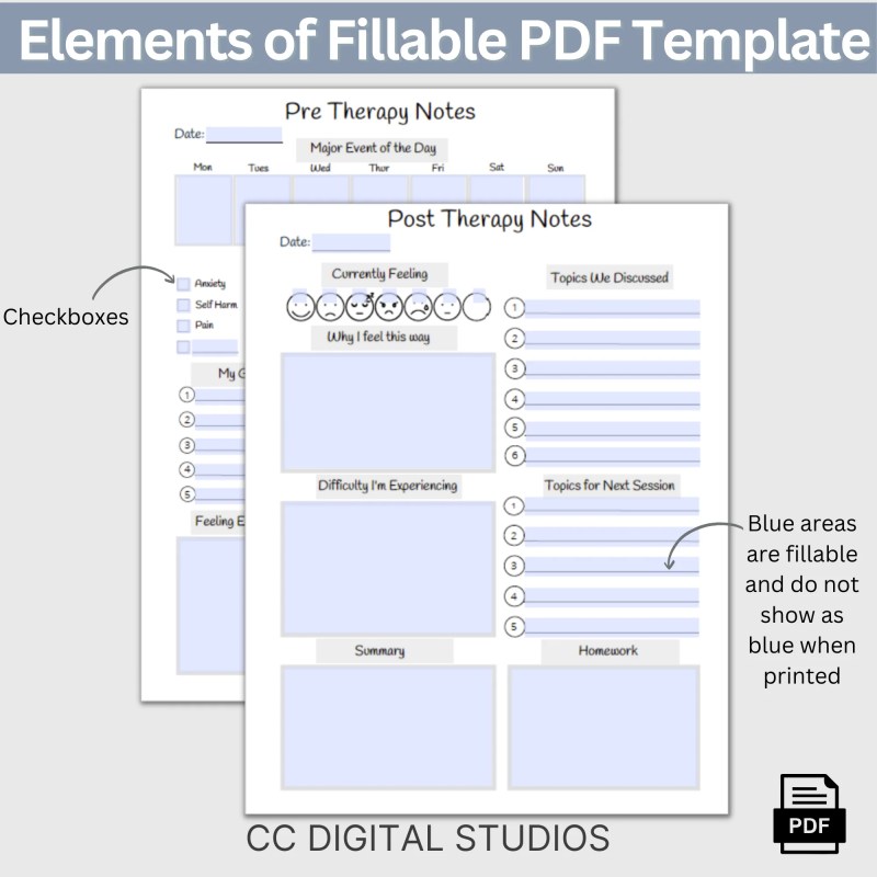 Pre Post Therapy Notes Fillable Template Blue Session Planner Therapy - Elegant Full HD Space Patterns | Free Download