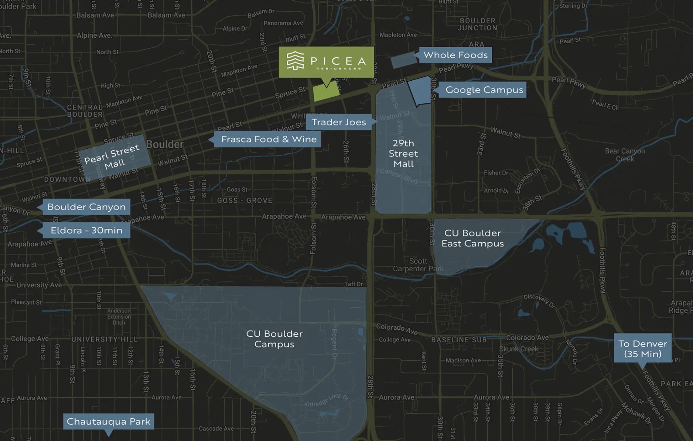 New 44M Picea Residences Planned For Downtown Boulder CO Picea Townhomes Map 