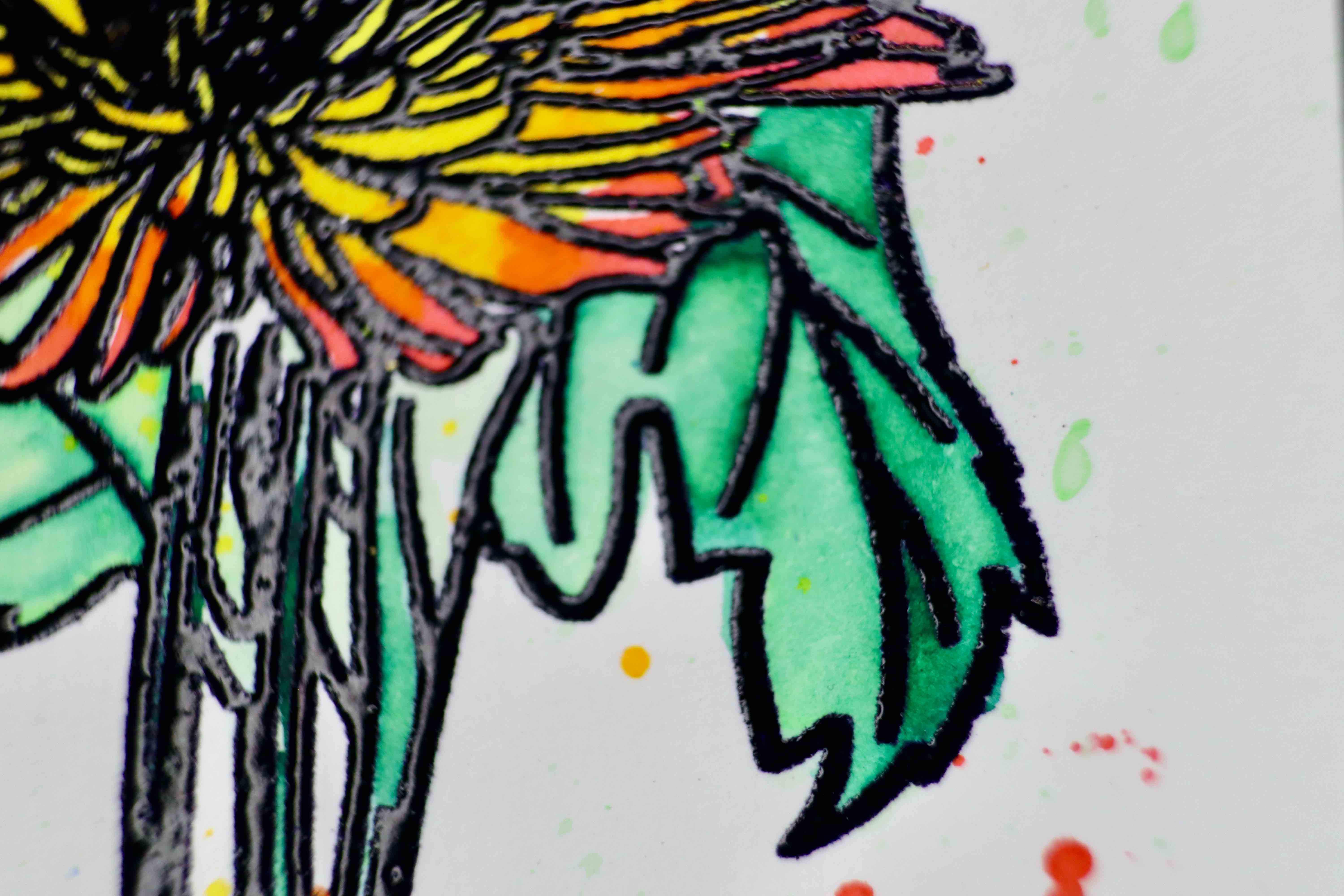 Watercolor Floral Card with Embossing