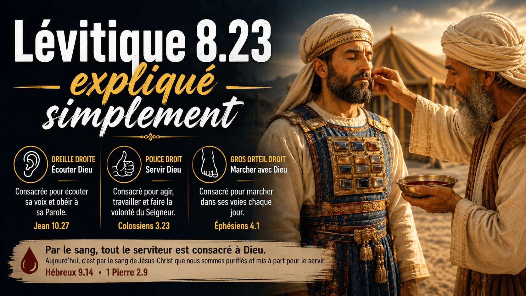 Lévitique 8.23 expliqué simplement