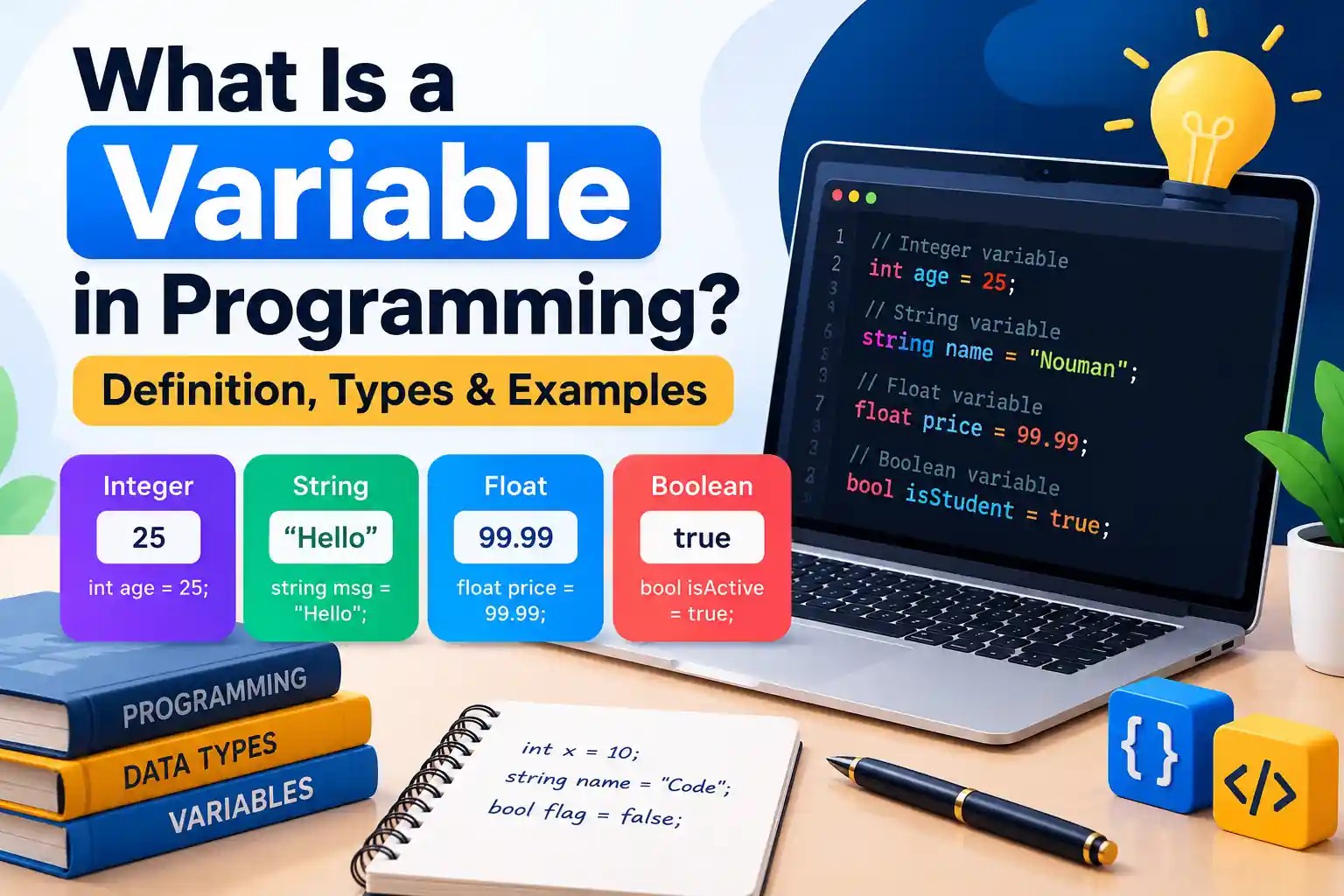 What is a variable in programming? Definition, types, and examples