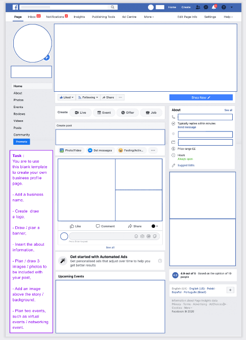 'Facebook' template
