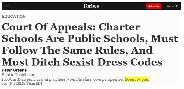 Court Of Appeals: Charter Schools Are Public Schools