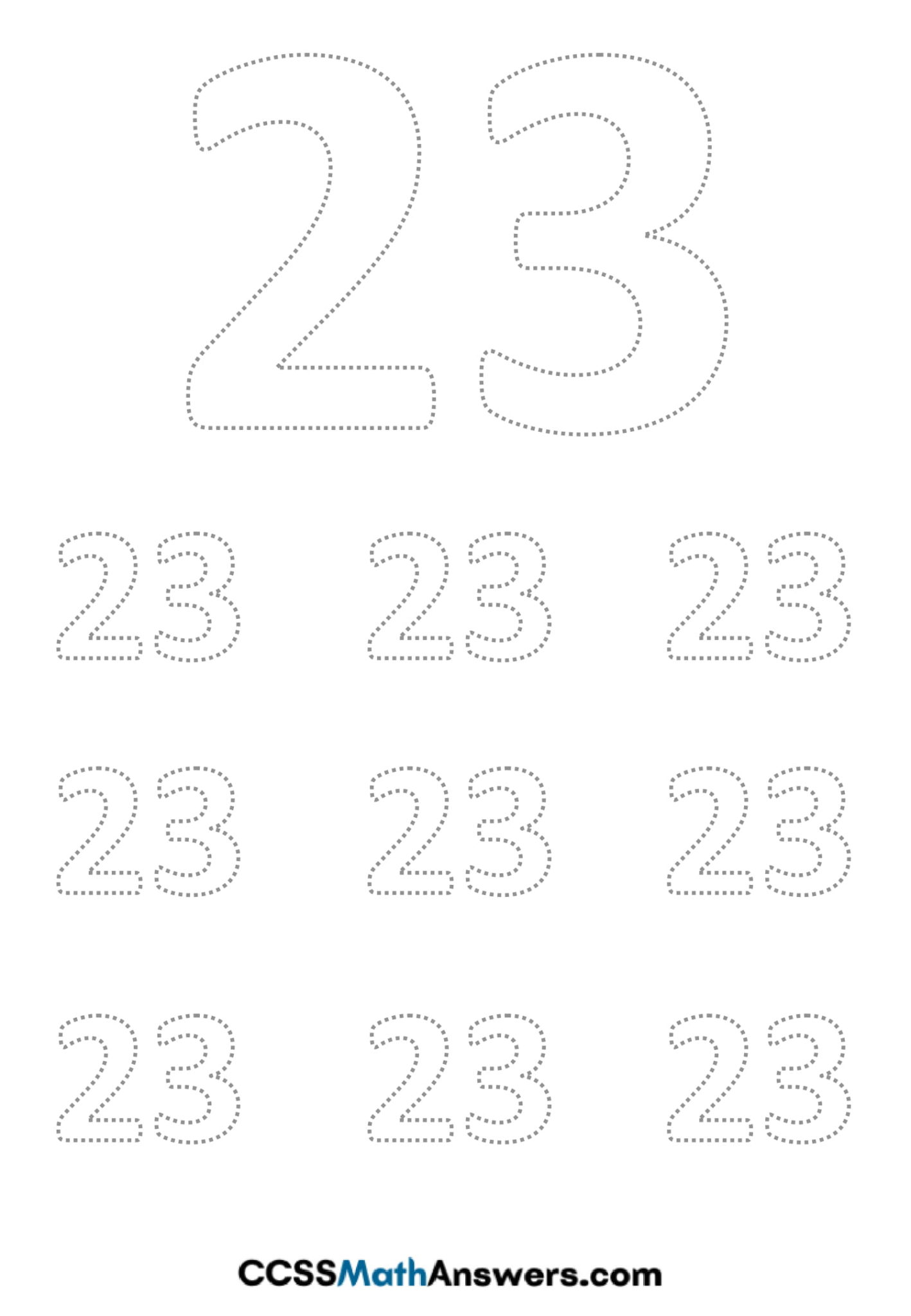 worksheet on number 23 preschool number 23 tracing