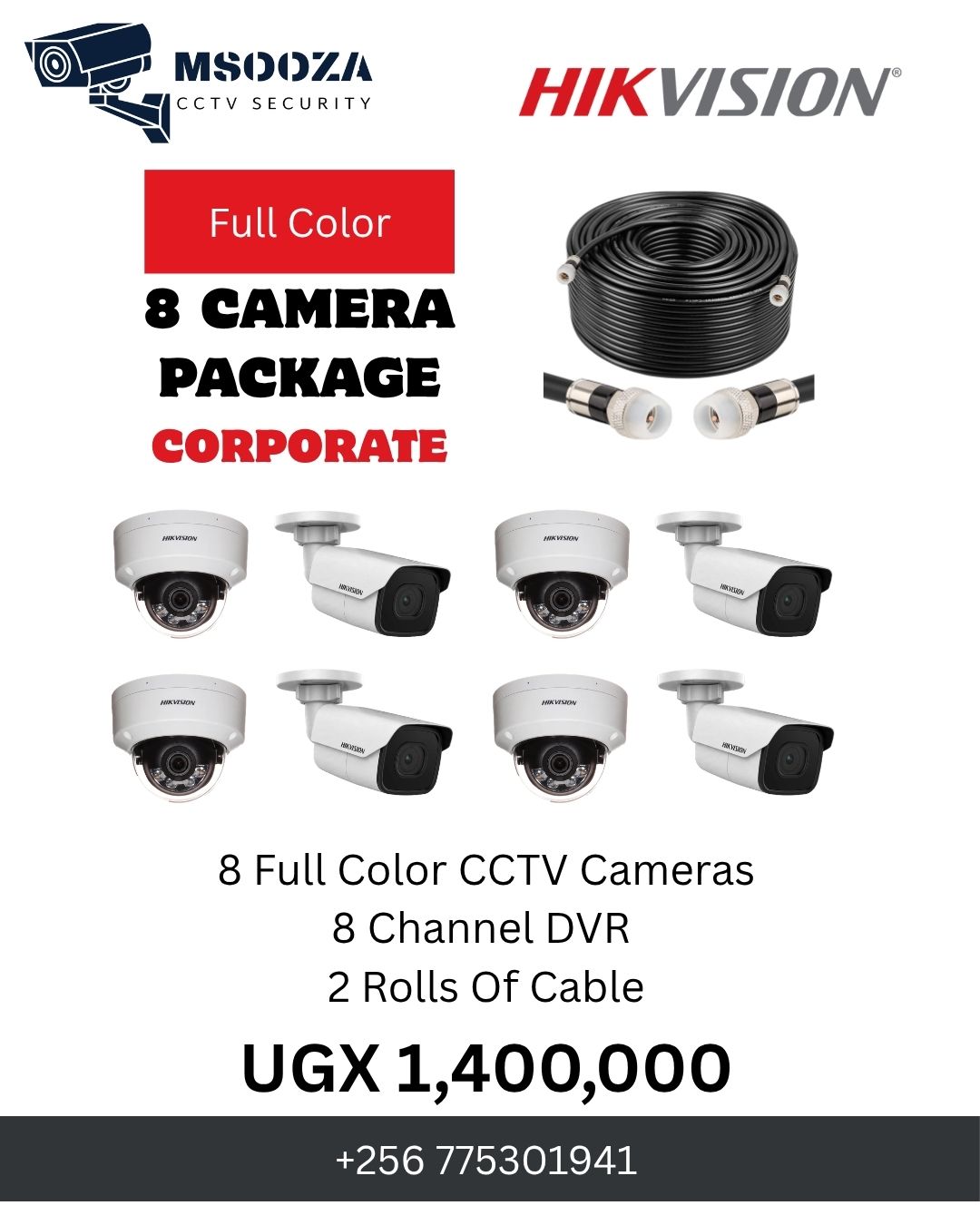 8 Full Color CCTV Camera Package