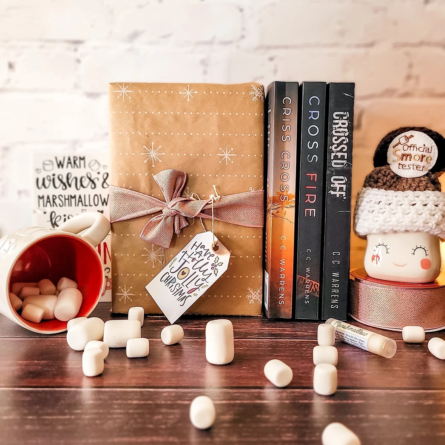 Picture of Holly Novels, some gift wrapped. (Not a clickable image)