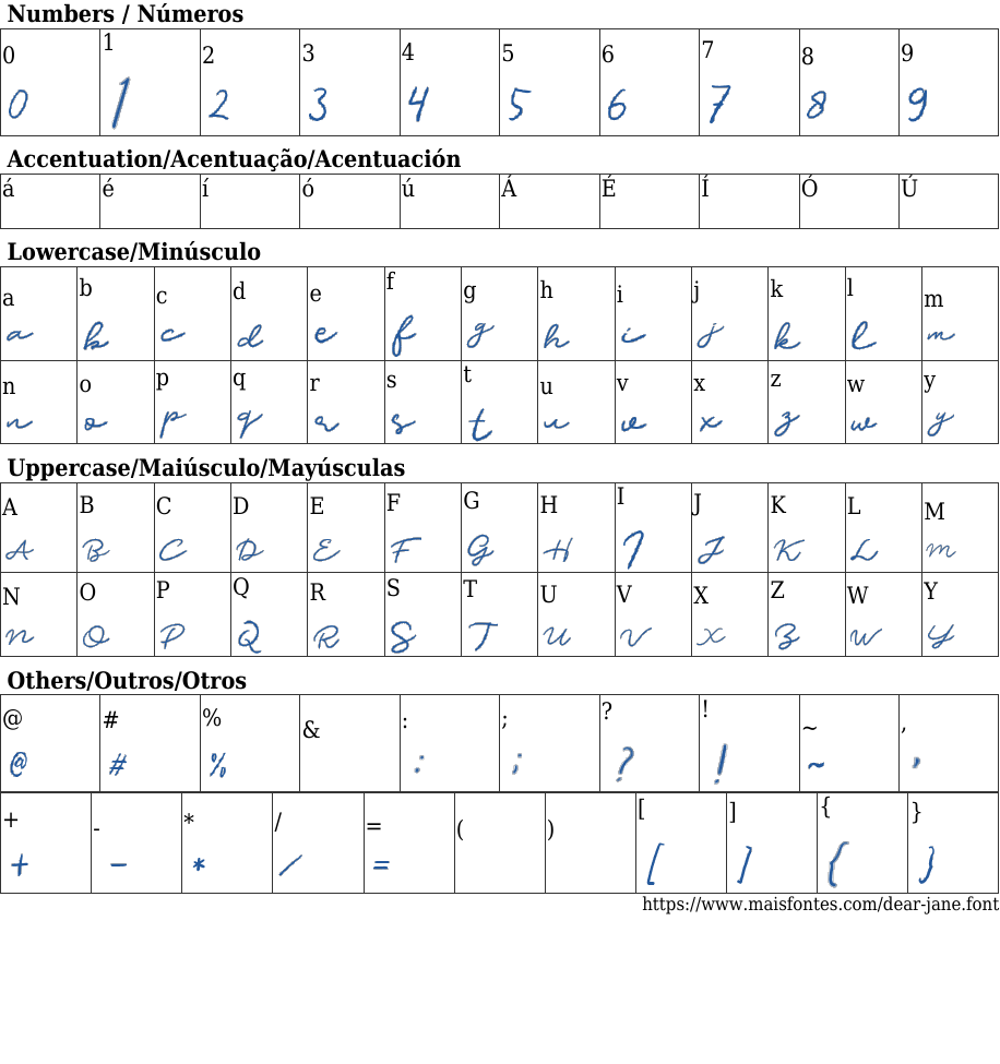 Dear Jane Free Font Download Maisfontes