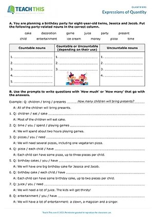 quantifiers listening exercises
