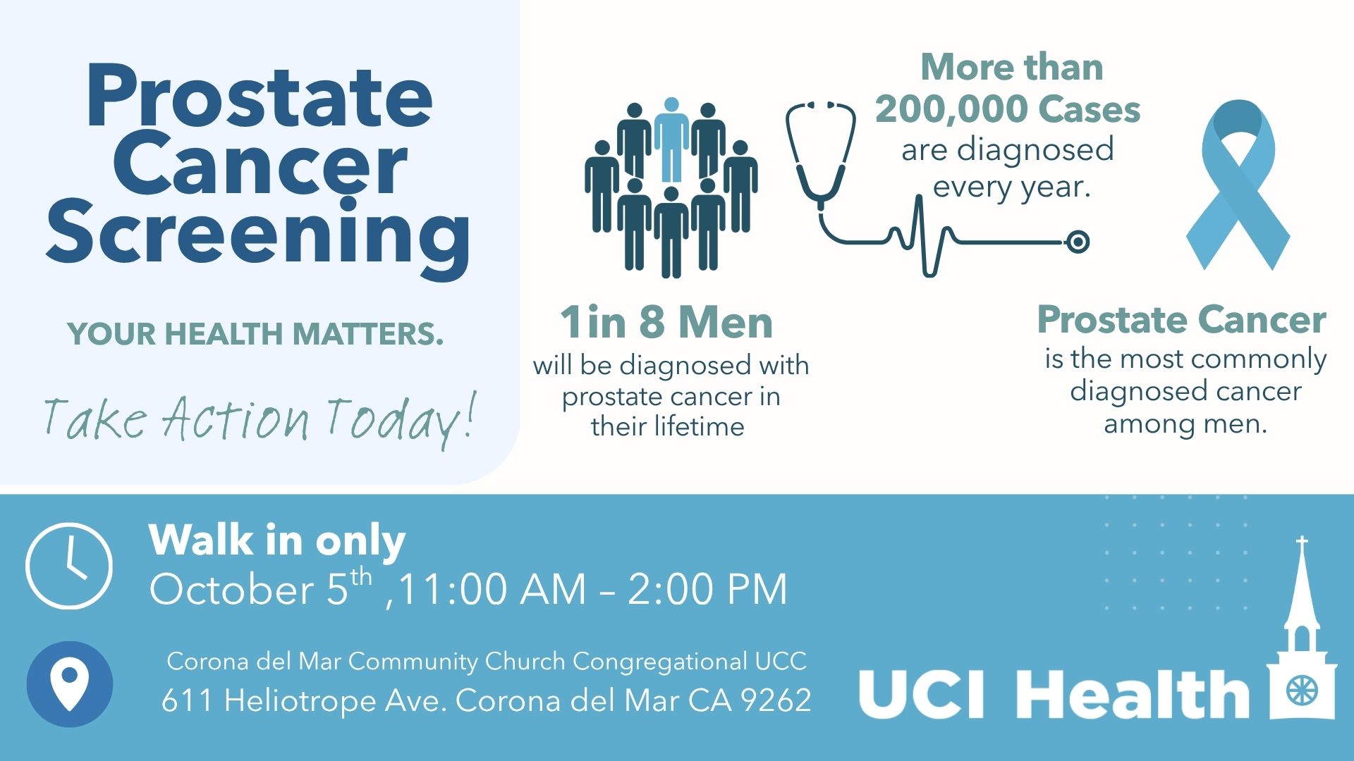 October 5, 11am-2pm — Mens’ Health Screening