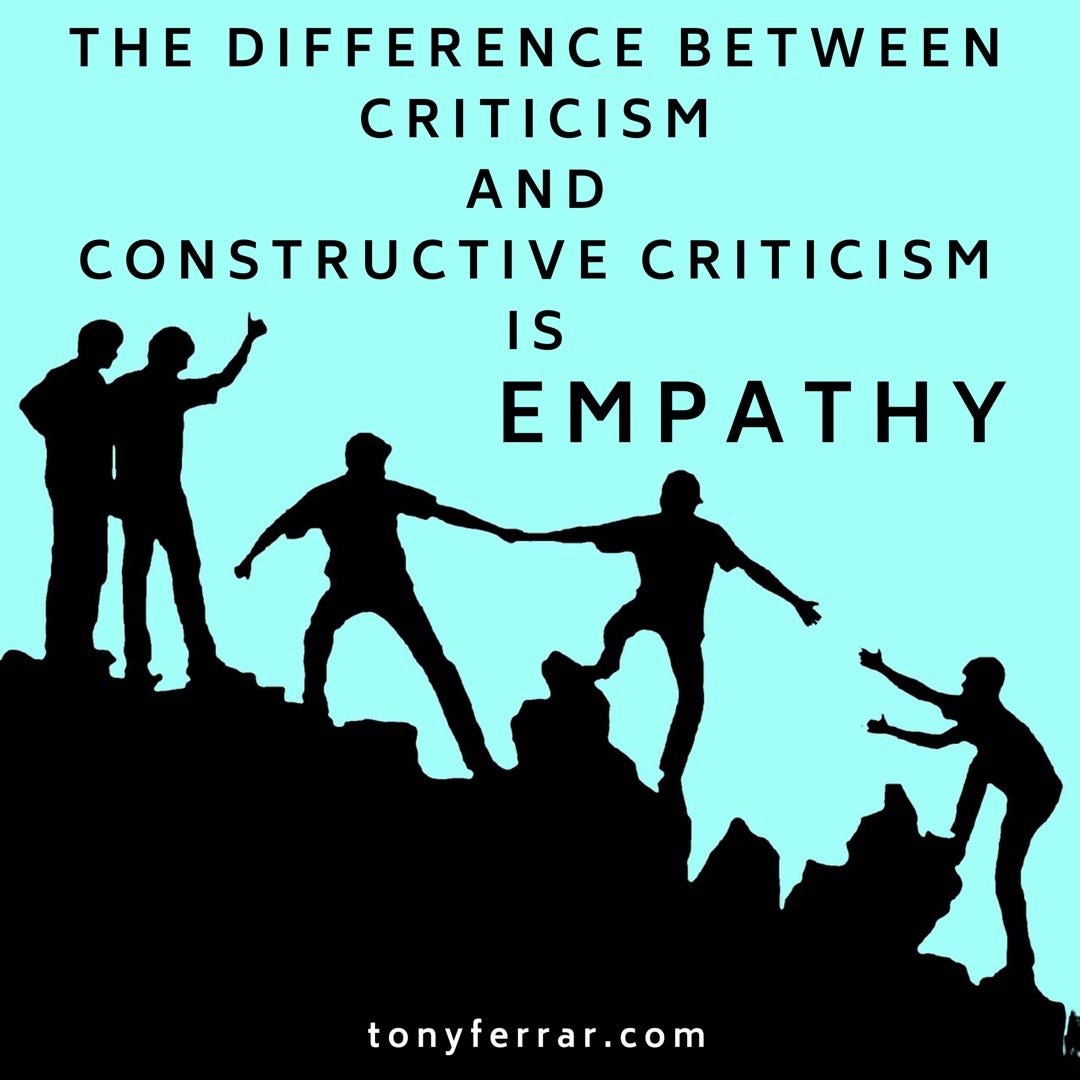 The difference between criticism and constructive criticism