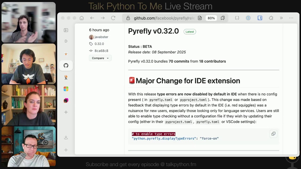 Episode 523 Pyrefly Fast Ide Friendly Typing For Python Talk