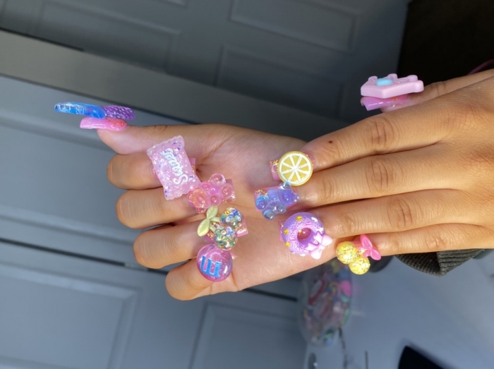 pic Kawaii Acrylic Nails With Charms schedule appointment with klawdbykayy