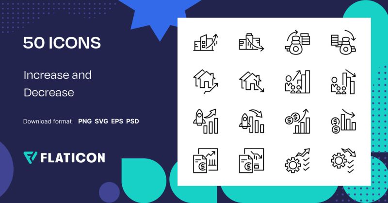 Set Of 50 Outline Web Increase And Decrease Icons Such As Increase Bar - Best Geometric Photos in Ultra HD