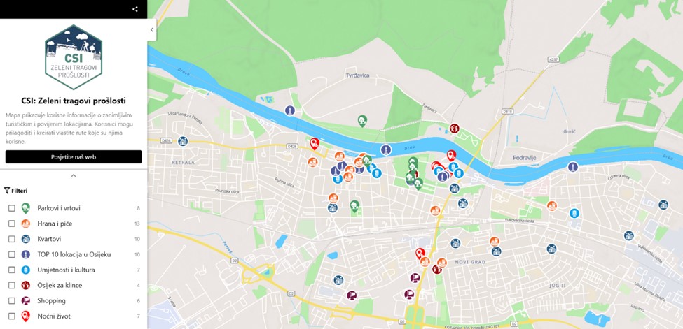 Mladi Mijenjaju Osijek Mapa I Aplikacija Koja Vodi Turiste Odr Ivim Mapa 