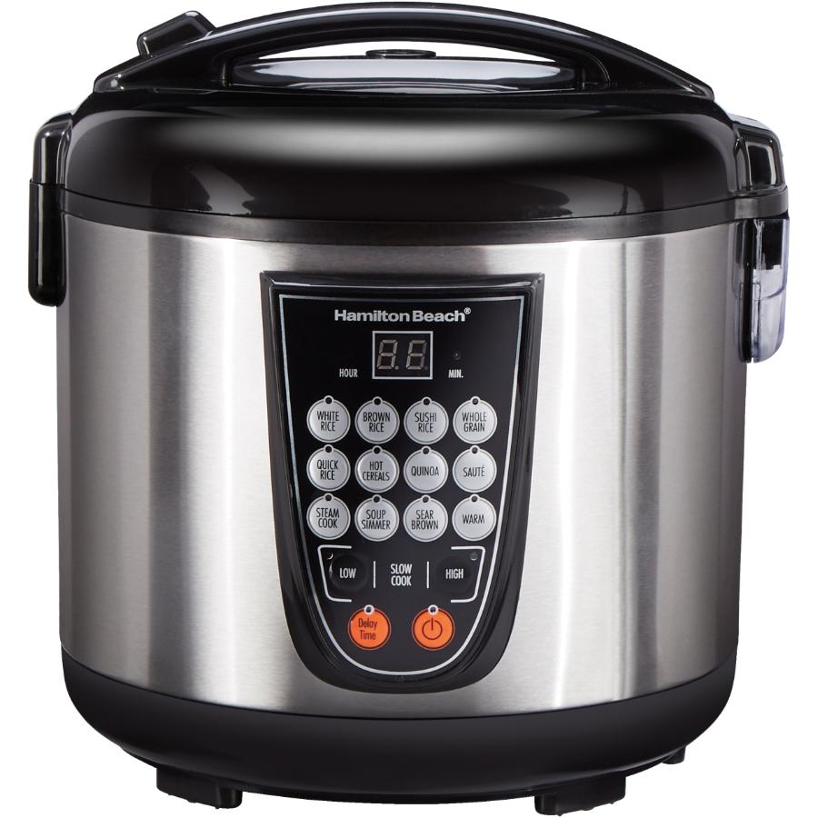 Learn how rice cookers use technology to prepare one of the world's oldest, most important food staples. Hamilton Beach 4l Stainless Steel Black Rice Multi Cooker Home Hardware