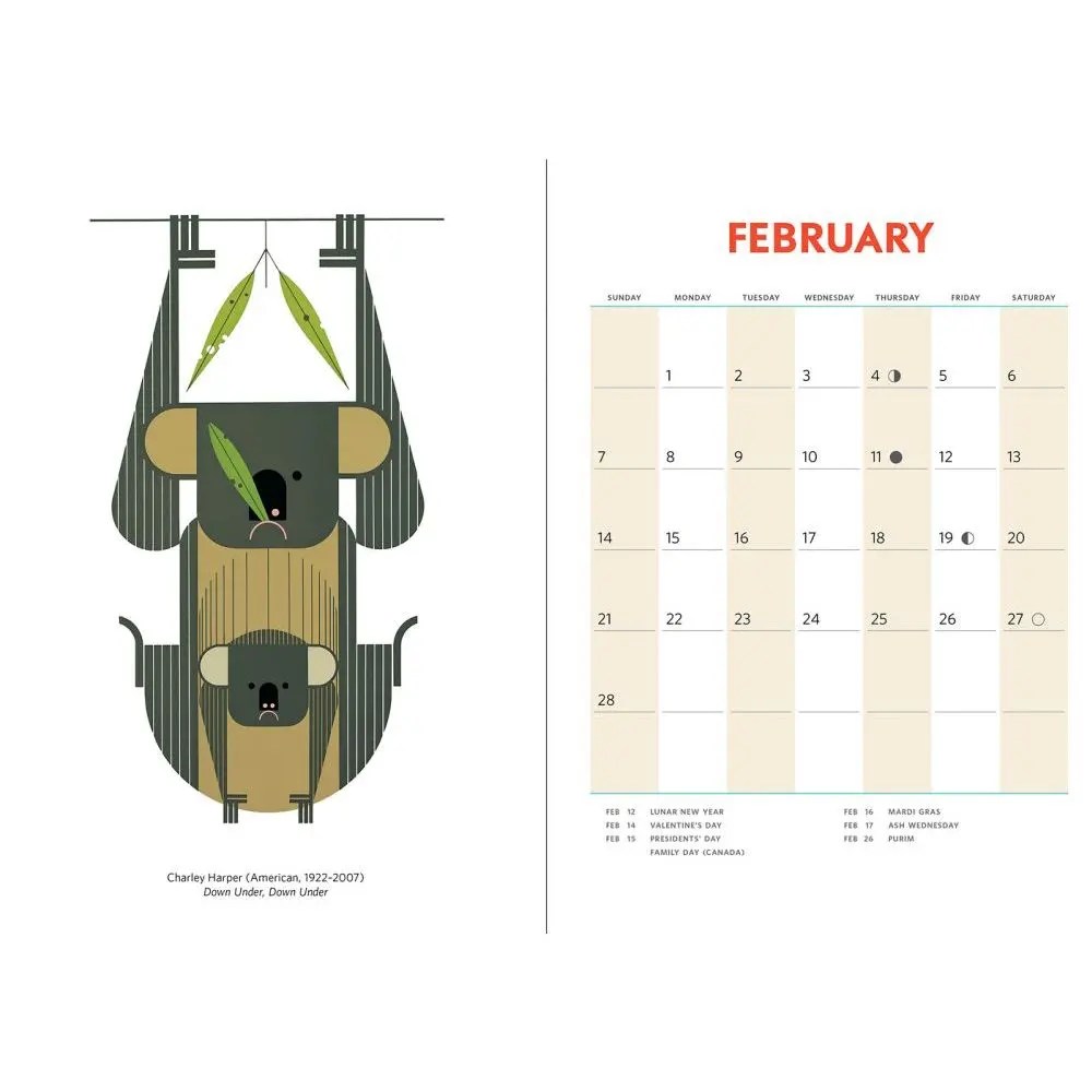 Charley Harper 2022 Wall Calendar Pomegranate Variance in color is due to lighting and screen settings.