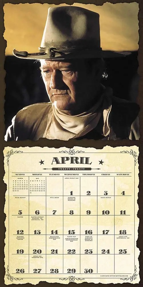 John Wayne Official Calendar 2021 At Calendar Club 