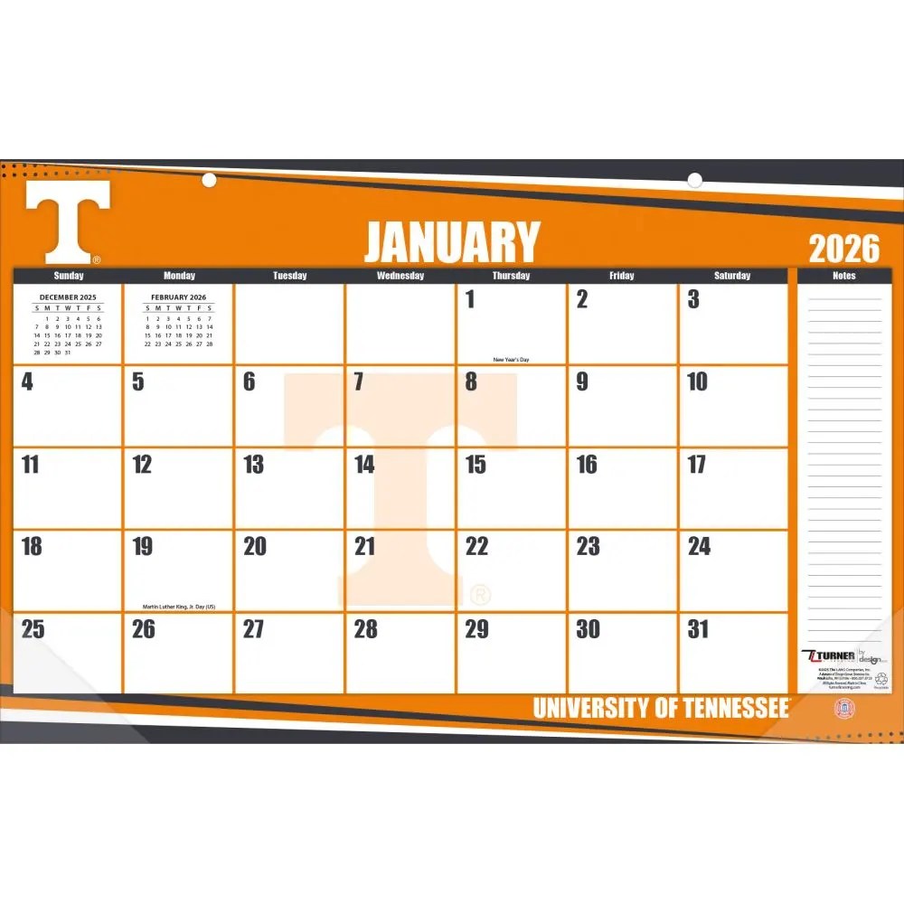 Tennessee Volunteers 2026 Desk Pad Calendars Com A4609b1b Eb23 4357 Bf89