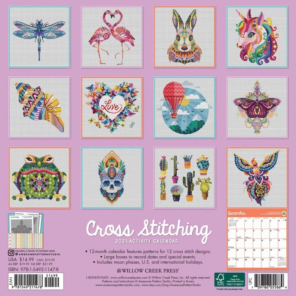 Cross Stitching 2021 Wall Calendar Awesome Pattern Studio 9781549211478 Books This makes a needlework cruise a perfect vacation for your non-stitching travel buddy.