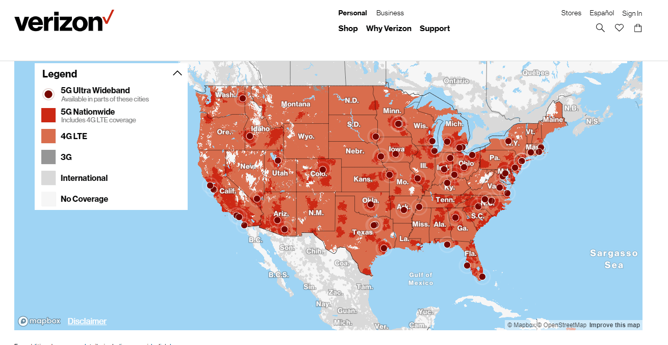 Verizon Coverage Map GaiaGPS Cell Coverage Map Layer Alpinesavvy Vzw Nw5g.PNG