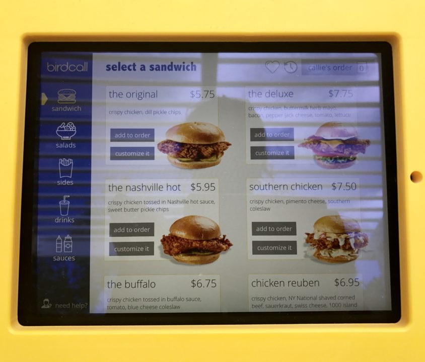 High-tech fast food eatery birdcall opens in five points