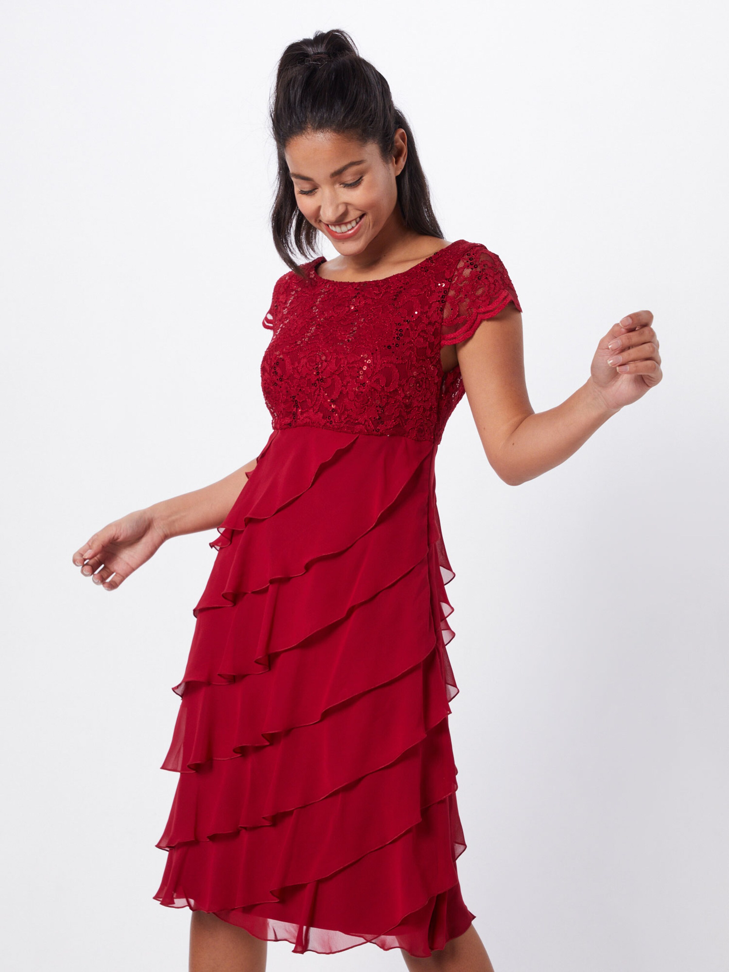 Comma Koktelruhak Kleid Kurz Bordo Szinben About You