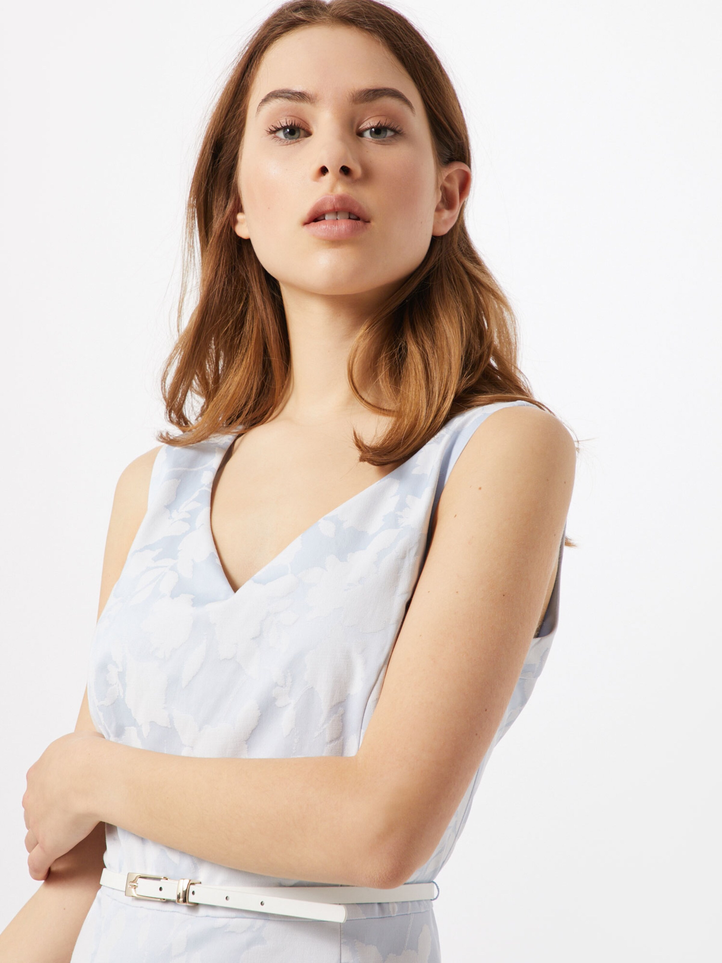 Comma Kleid In Hellblau Weiss About You