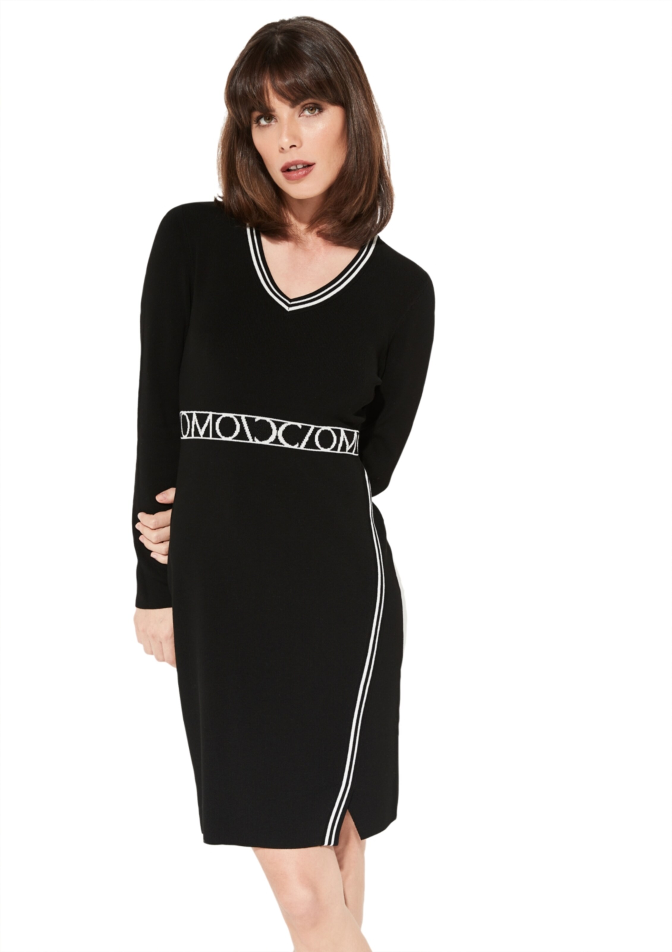 Comma Kleid In Schwarz Weiss About You