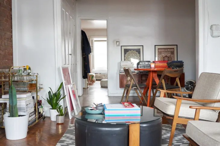 Rooms to go dining room furniture comes in a variety of shapes and sizes for a flawless fit in any space. How To Fit A Dining Table In A Small Living Room Apartment Therapy